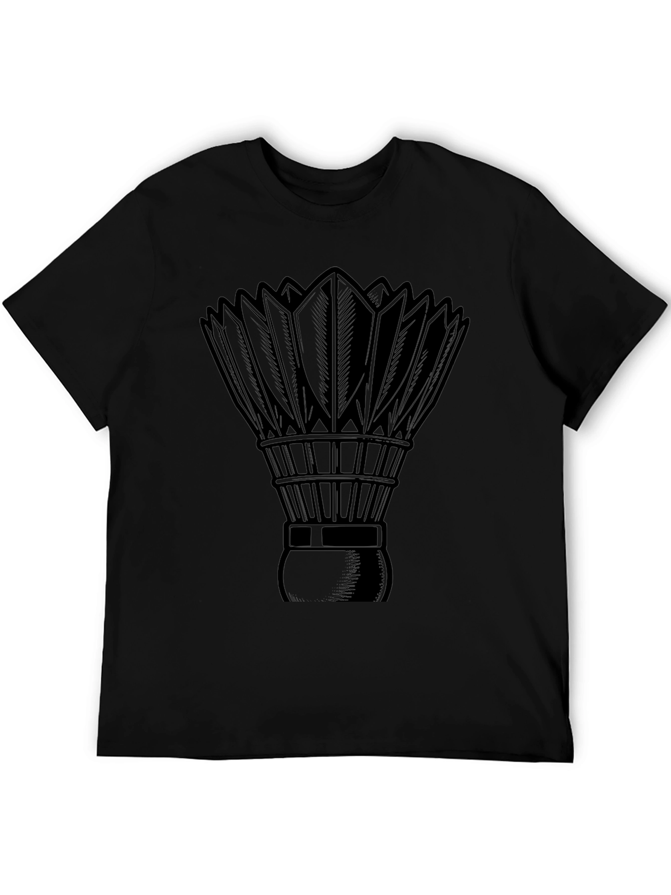 Badminton Shuttlecock Graphic Tee - Black T-Shirt