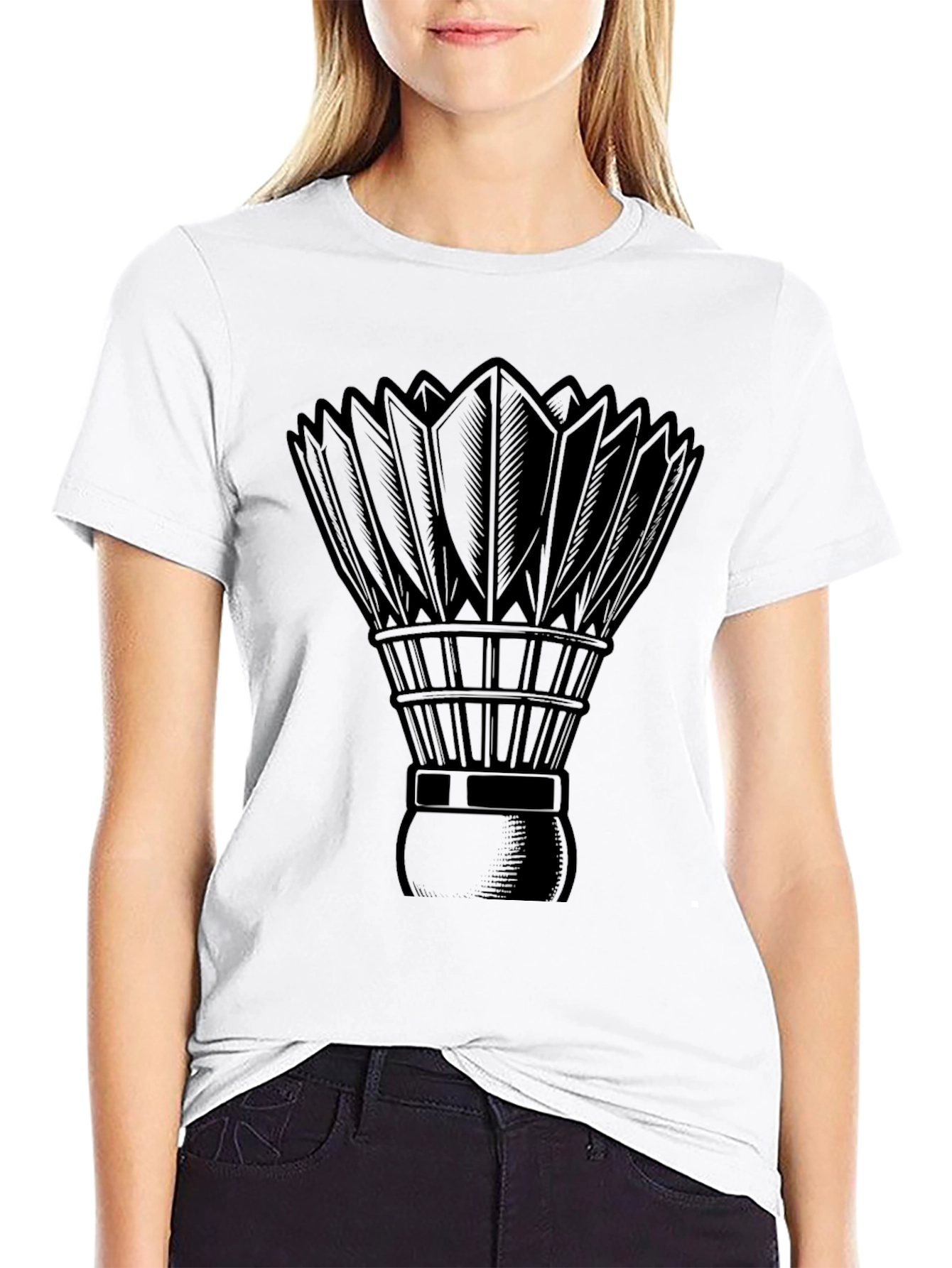 Badminton Shuttlecock Graphic Tee - Black T-Shirt
