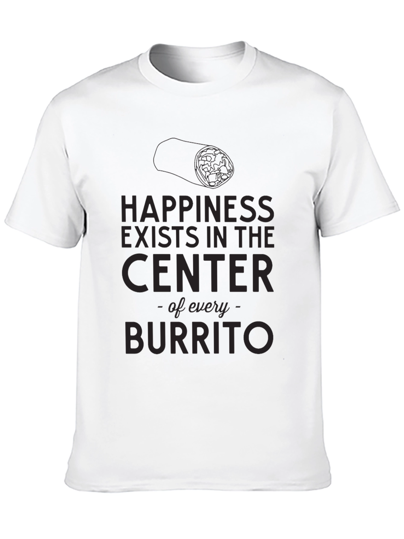 Happiness Burrito Graphic T-Shirt - Mens Black Tee