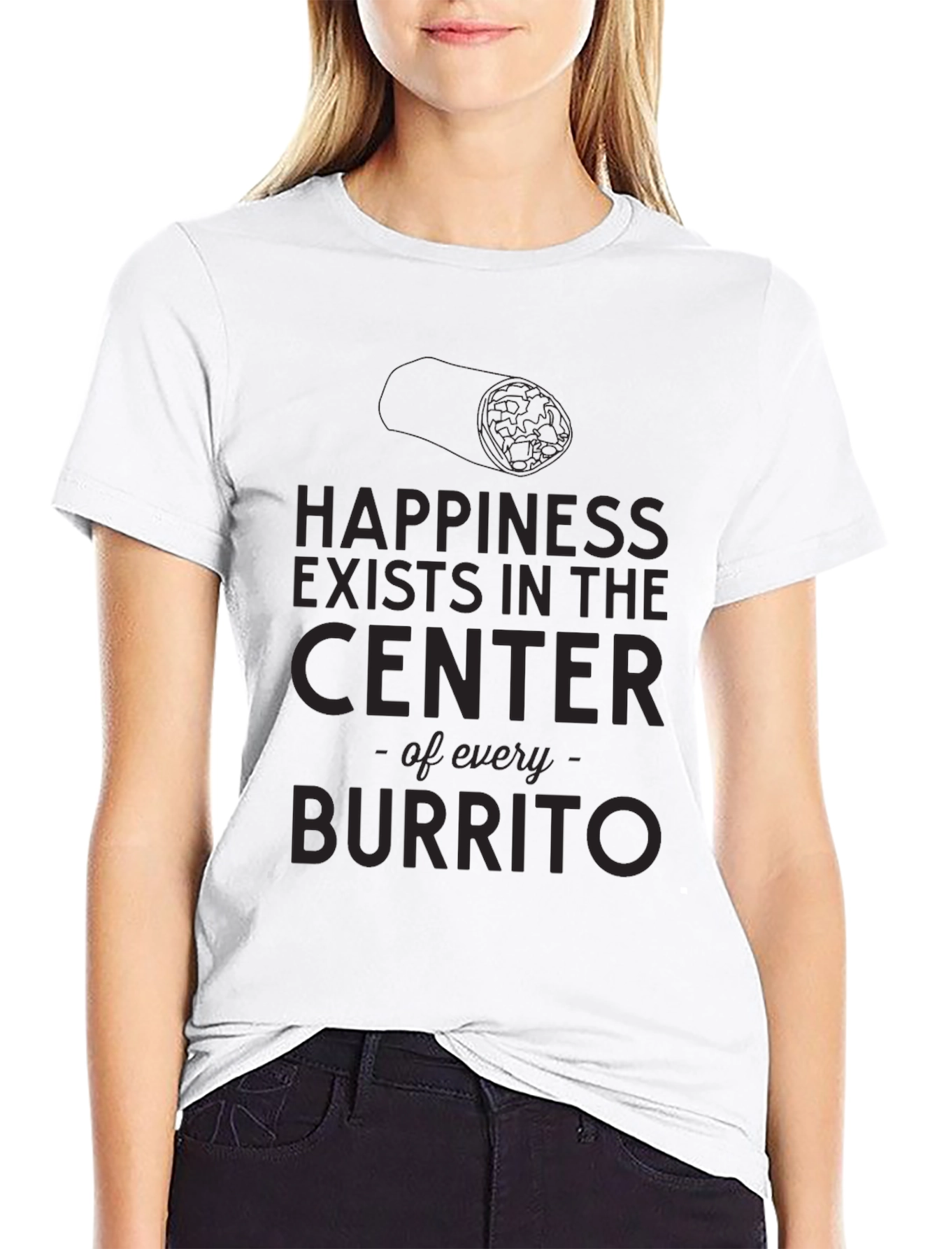 Happiness Burrito Graphic T-Shirt - Mens Black Tee