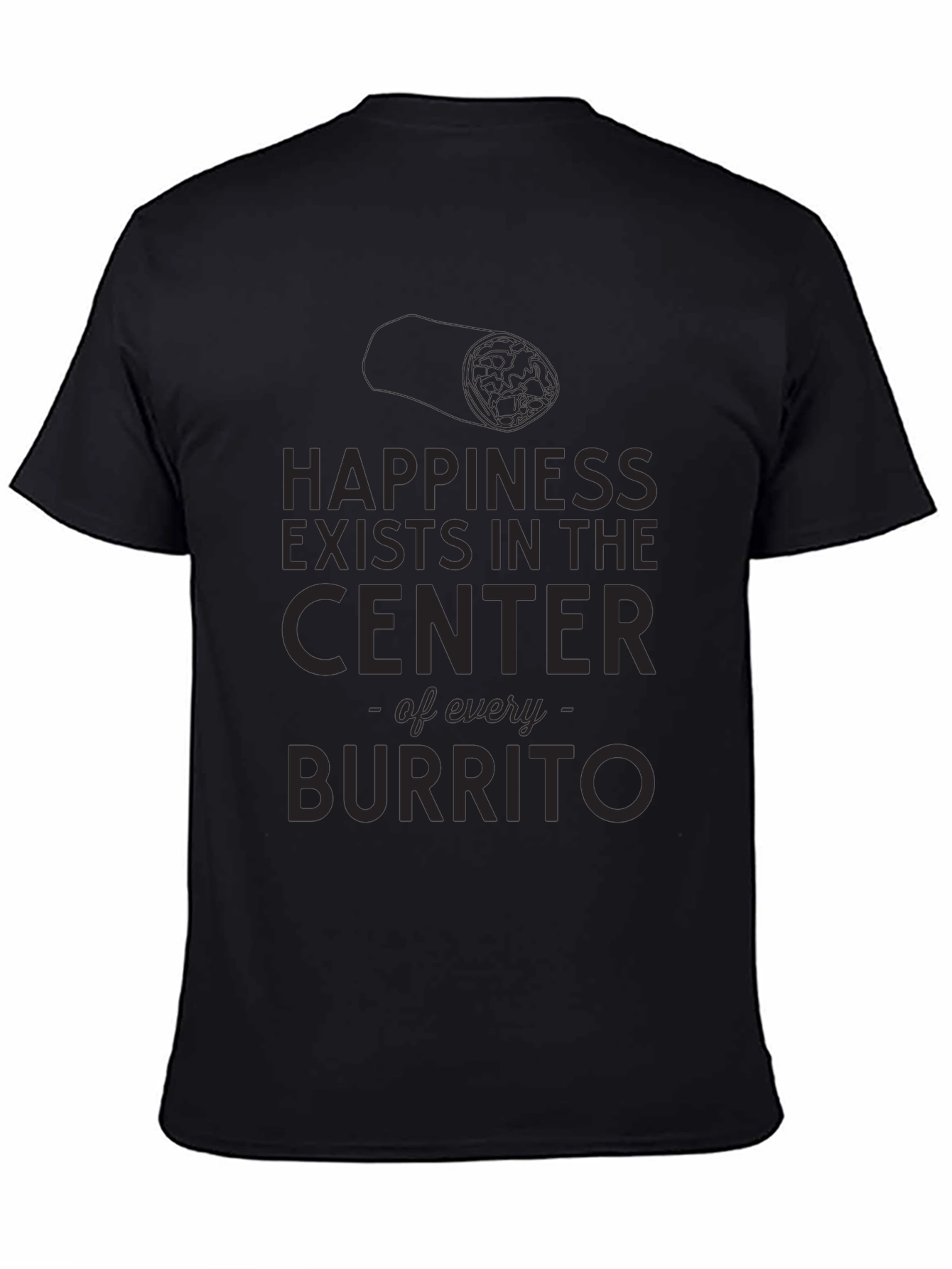 Happiness Burrito Graphic T-Shirt - Mens Black Tee