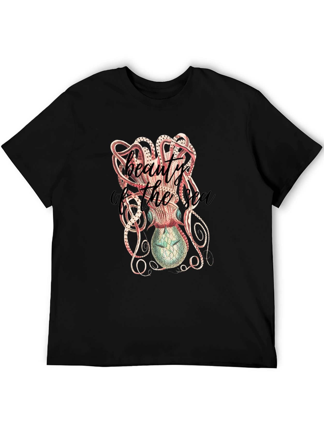 Beauty of the Sea Octopus Graphic Tee - Black