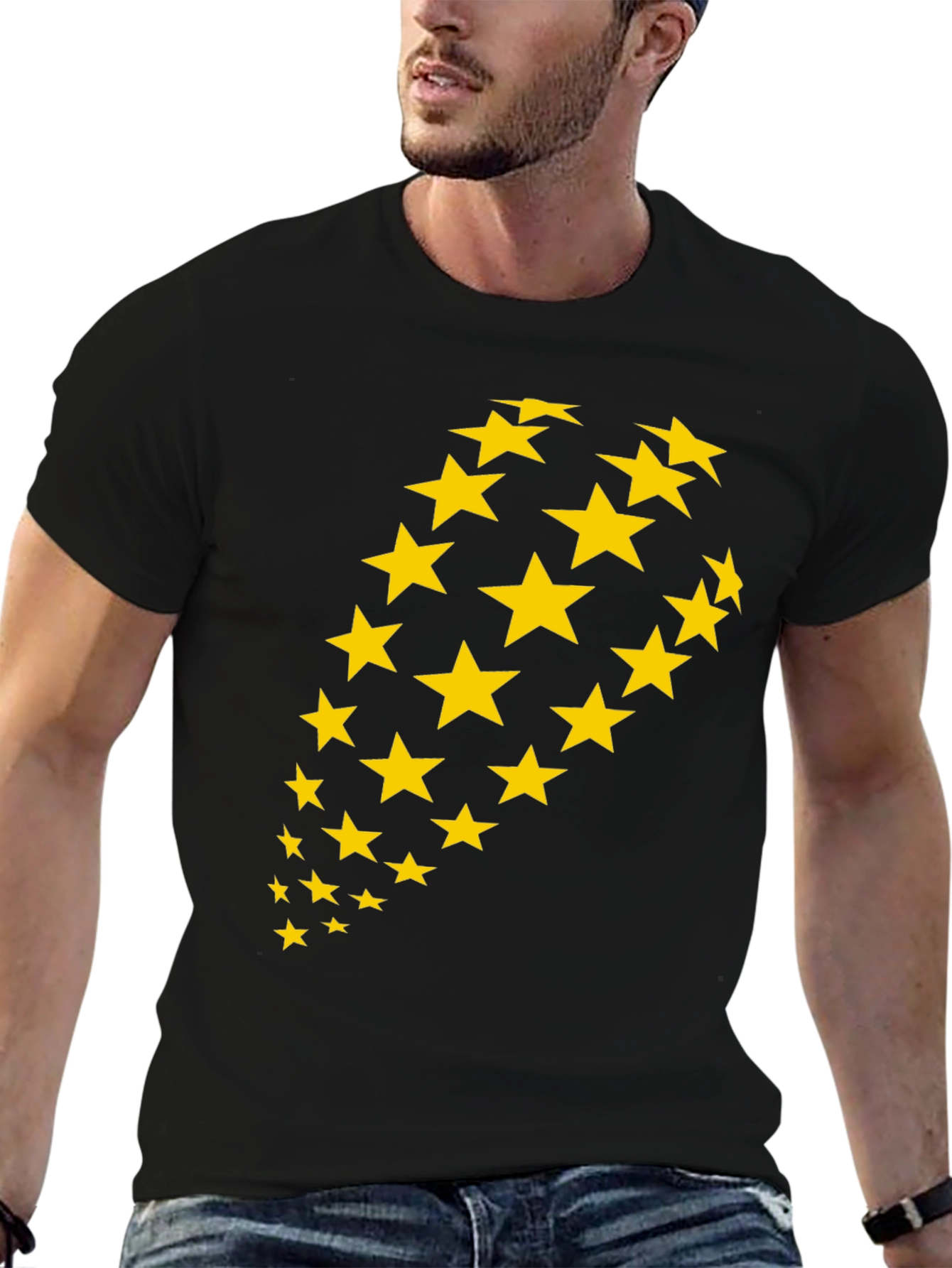 Starry Night Tee - Black Cotton Comfort