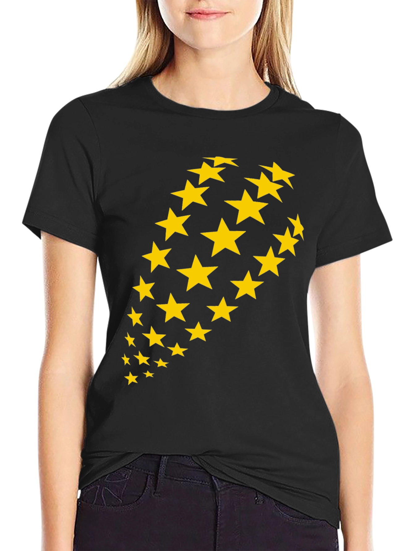 Starry Night Tee - Black Cotton Comfort