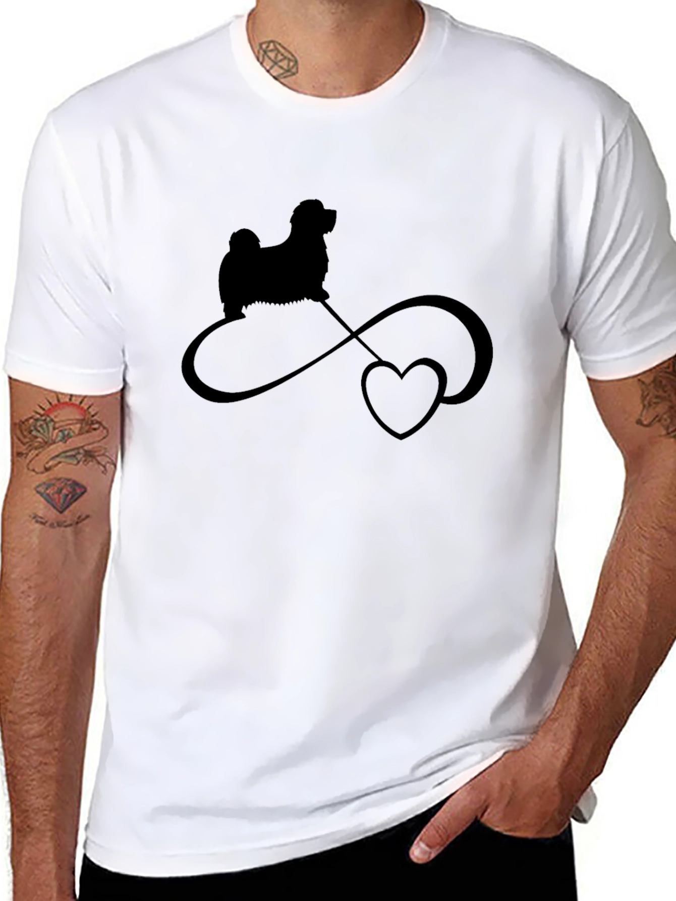 Dog Lover T-Shirt: Infinity Heart Design