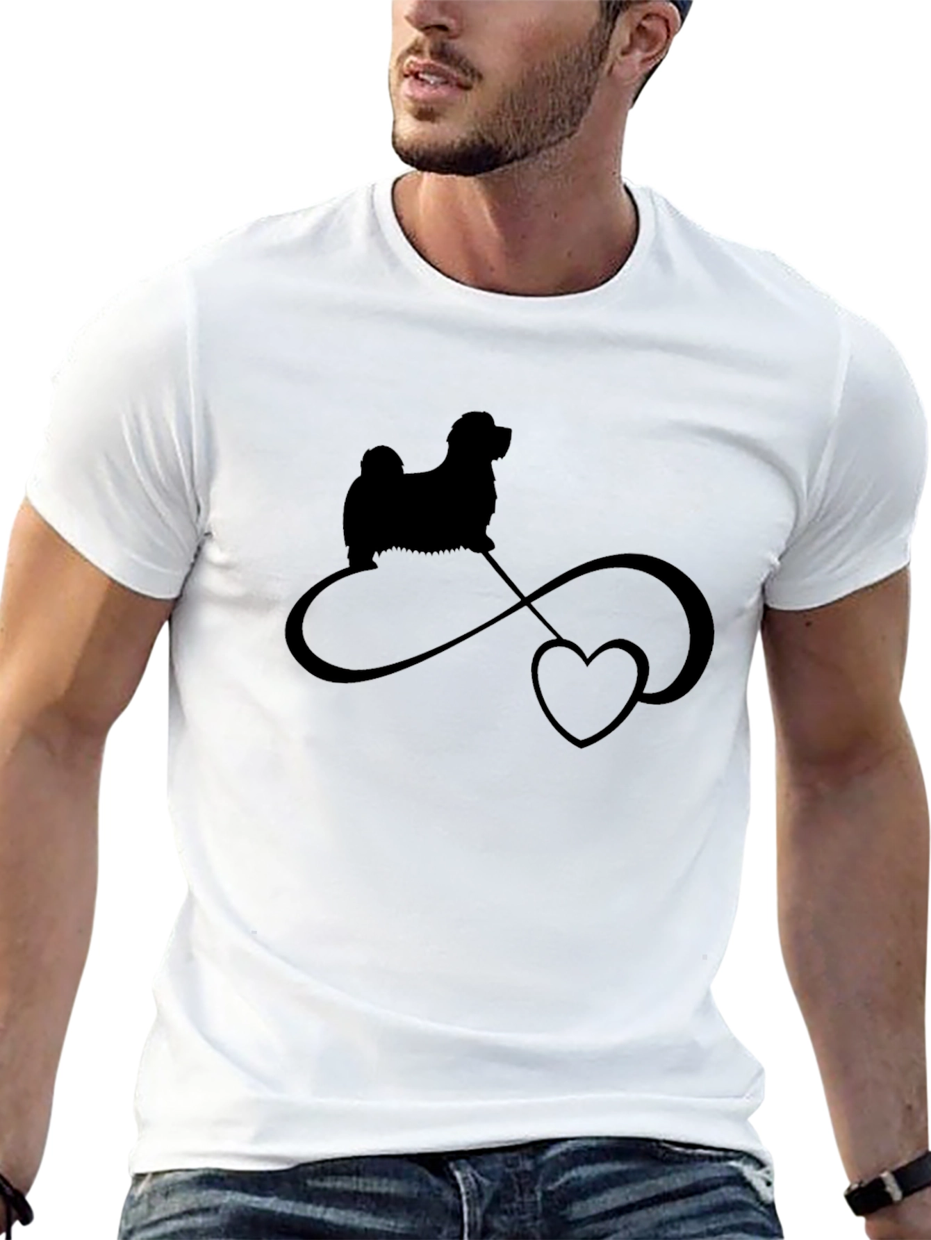 Dog Lover T-Shirt: Infinity Heart Design