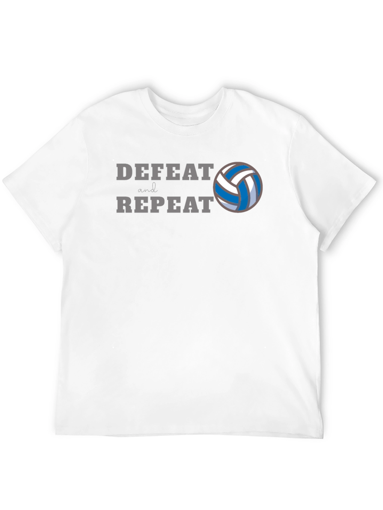 Volleyball Defeat and Repeat Black T-Shirt