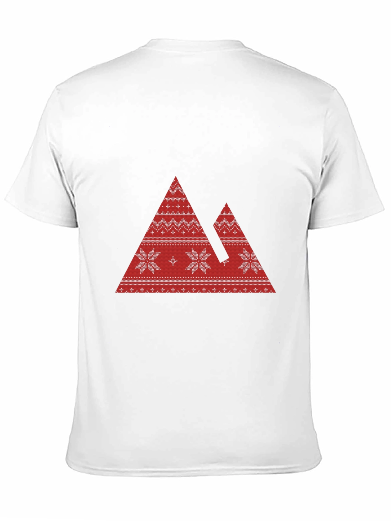 Red Mountain Pattern Black T-Shirt