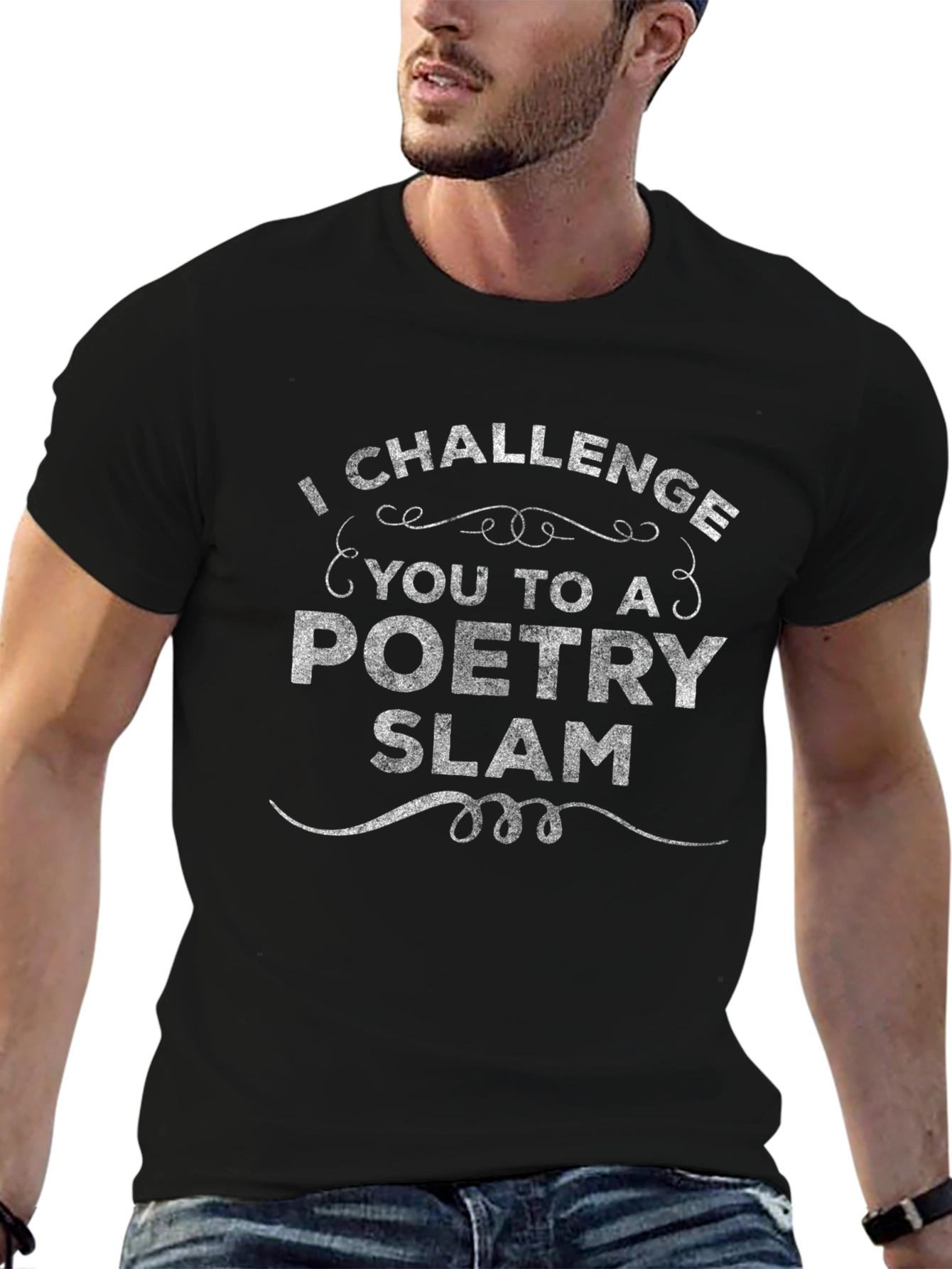 Poetry Slam Challenge T-Shirt - Black Crew Neck