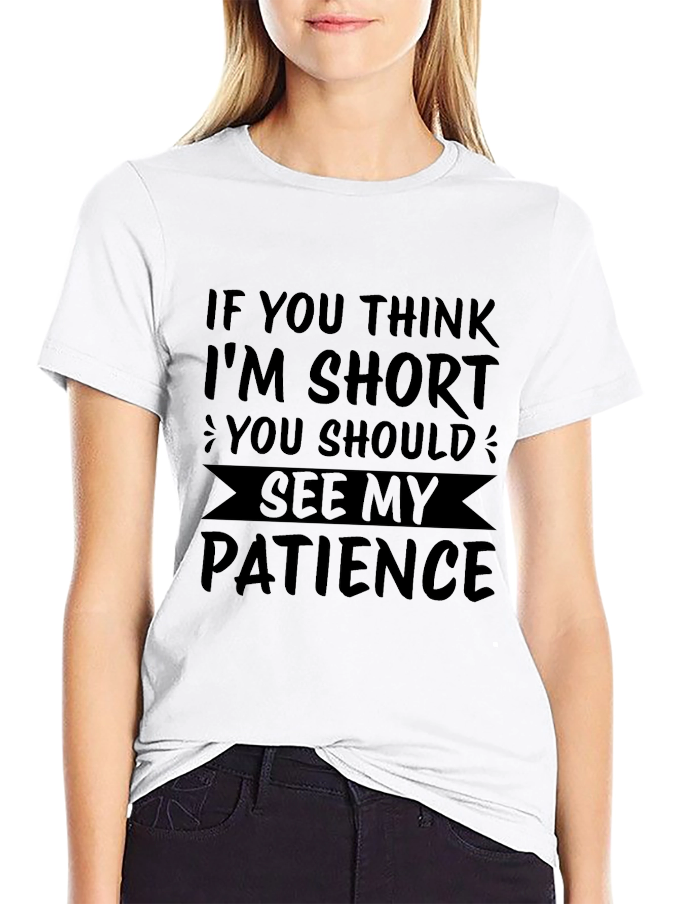 Funny Short Patience Mens Black T-Shirt