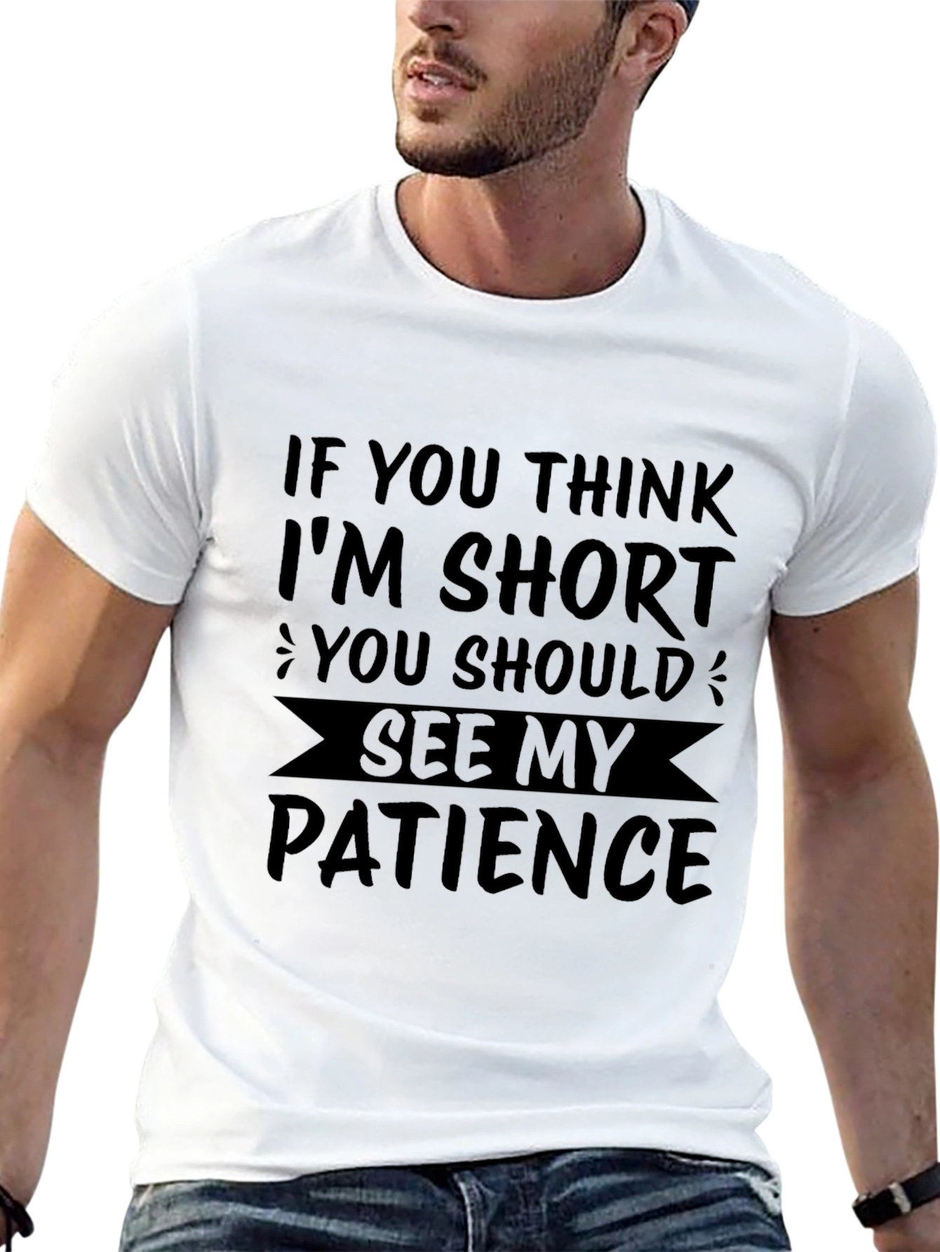 Funny Short Patience Mens Black T-Shirt