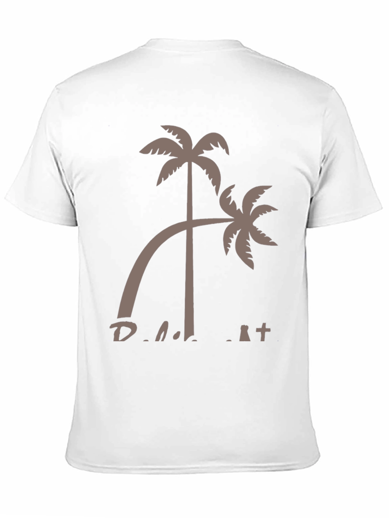 Tropical Palm Tree Graphic Tee - Black Cotton T-Shirt