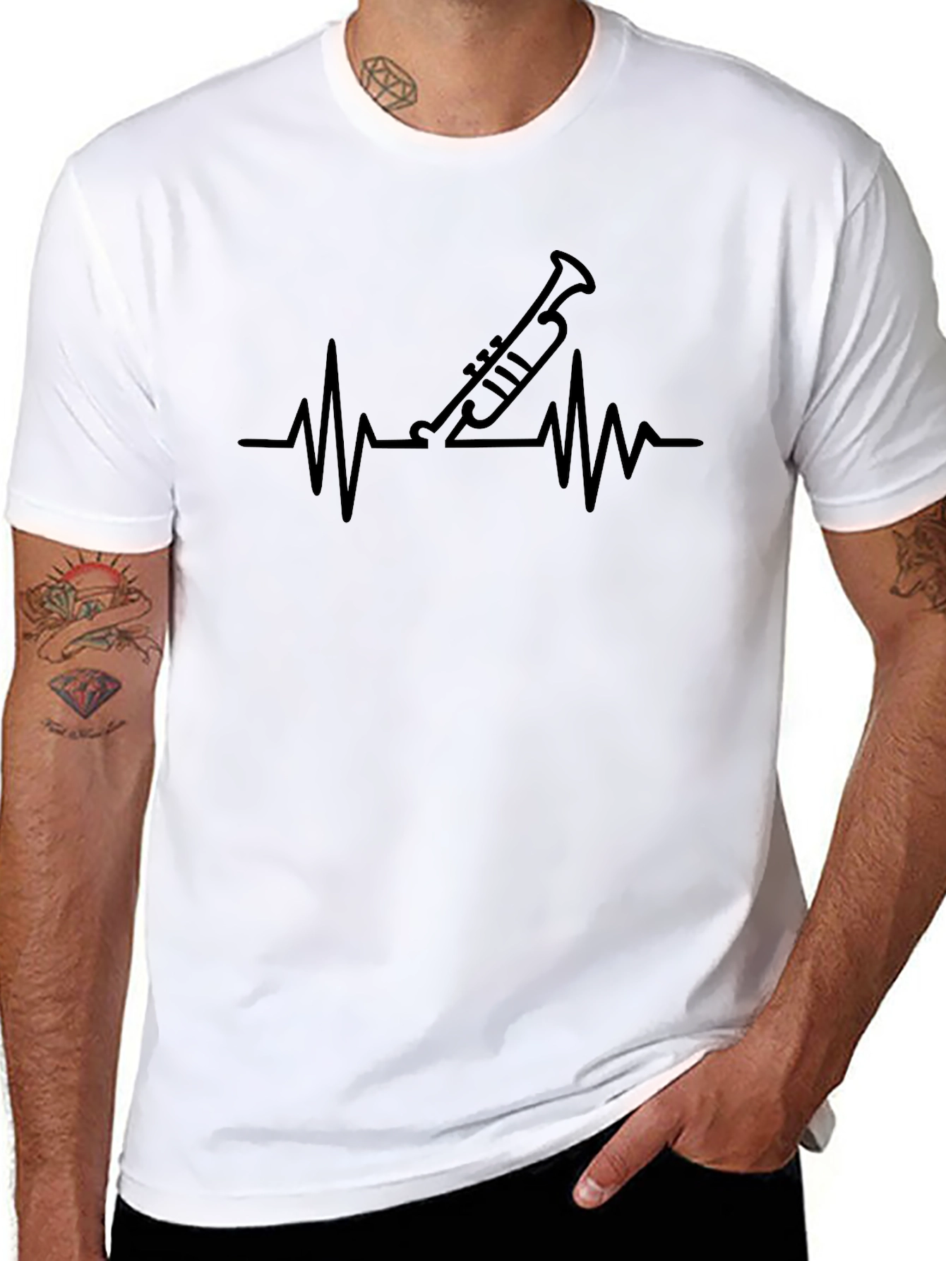 Trumpet Heartbeat T-Shirt - Musician Tee
