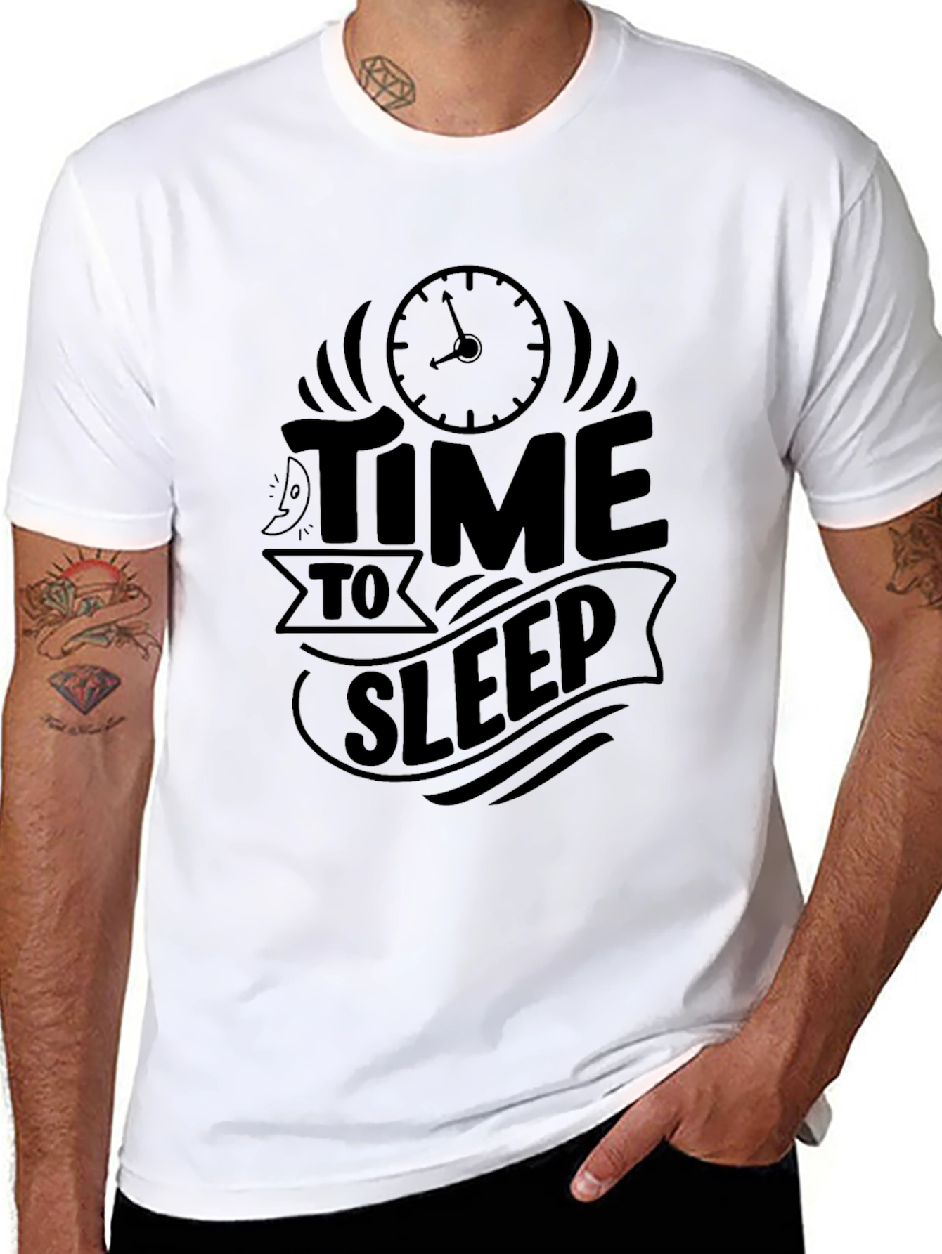 Time to Sleep Graphic T-Shirt - Black
