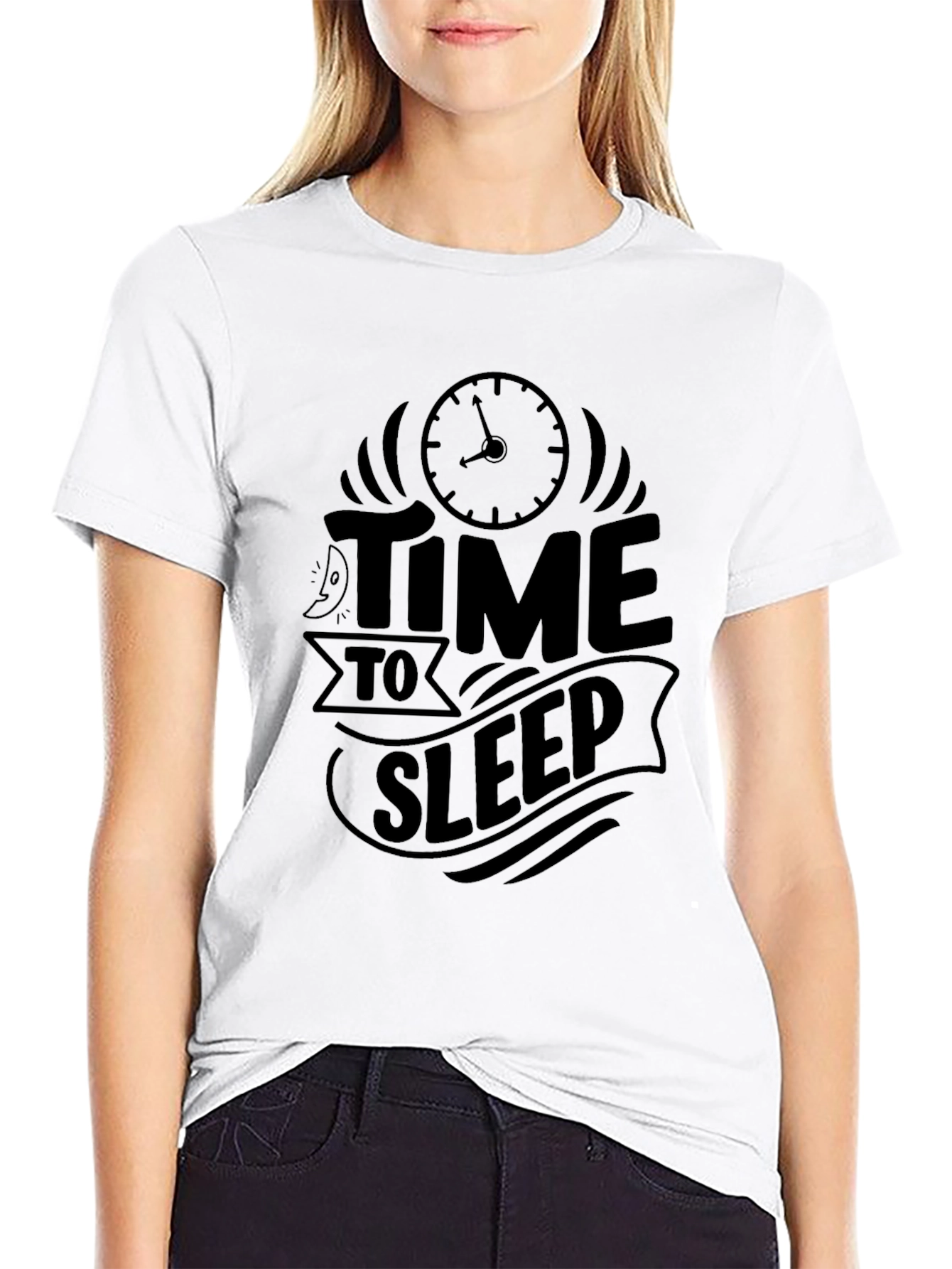 Time to Sleep Graphic T-Shirt - Black