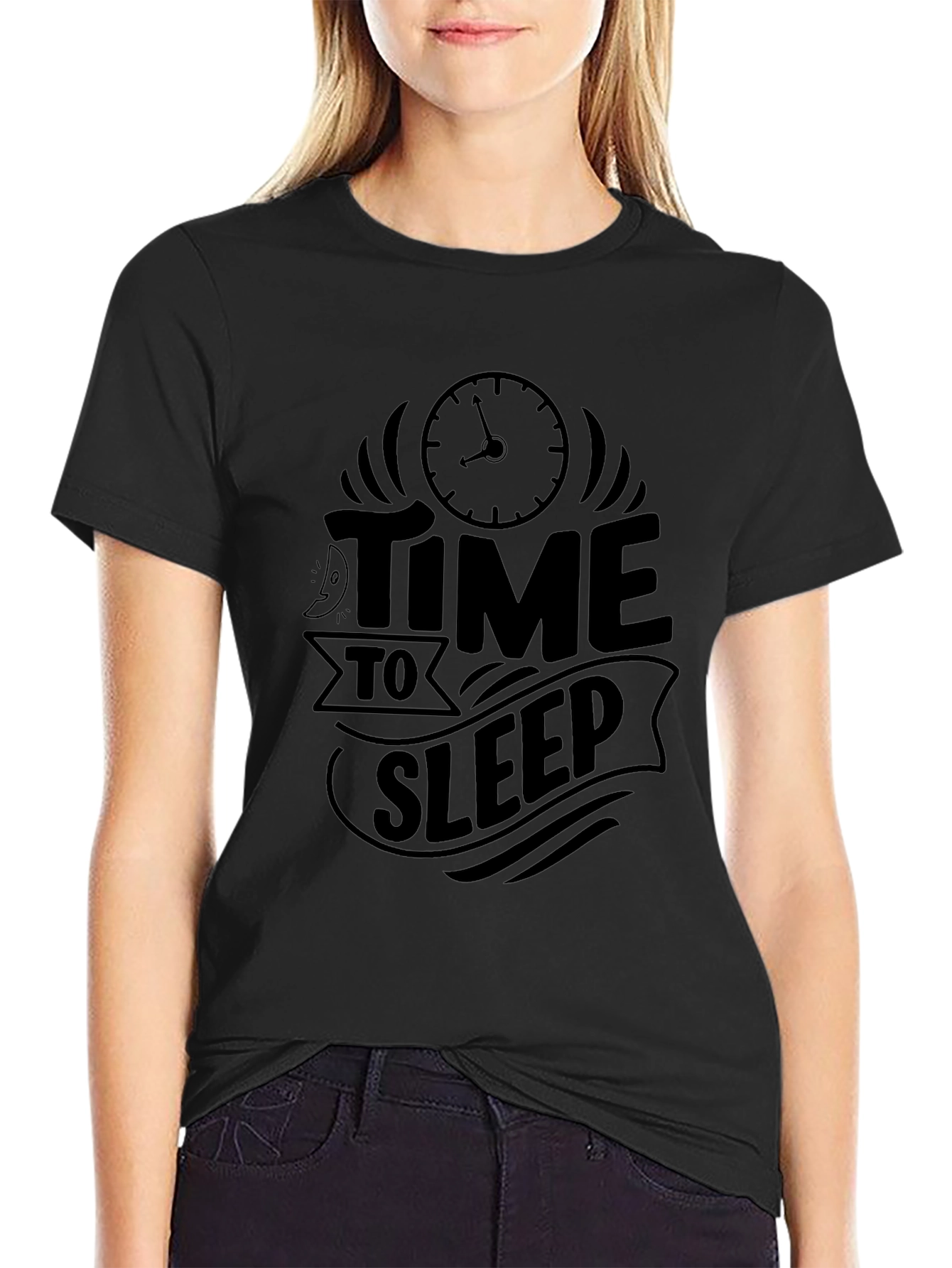 Time to Sleep Graphic T-Shirt - Black