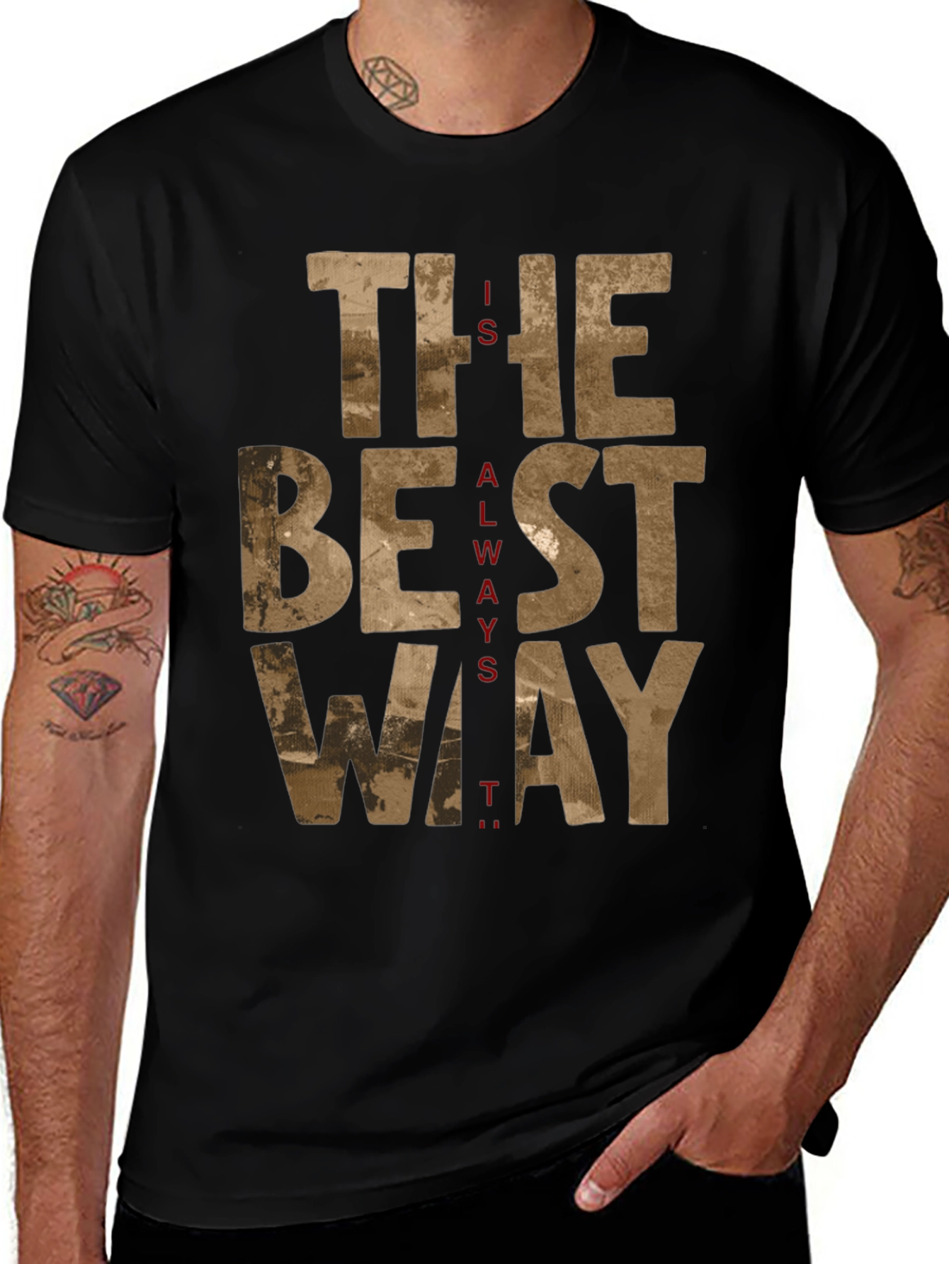 The Best Way Graphic Tee - Black Cotton T-Shirt