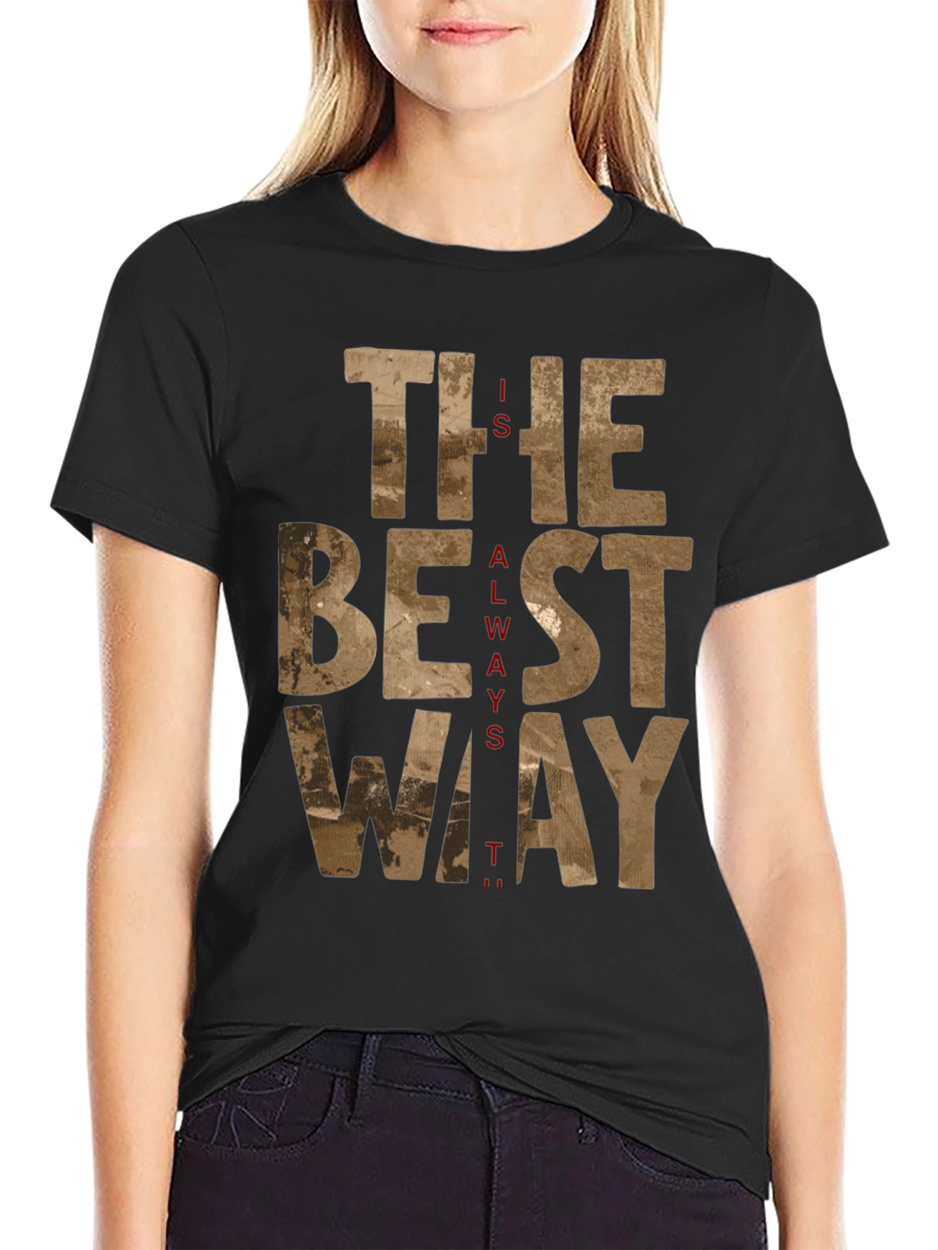 The Best Way Graphic Tee - Black Cotton T-Shirt