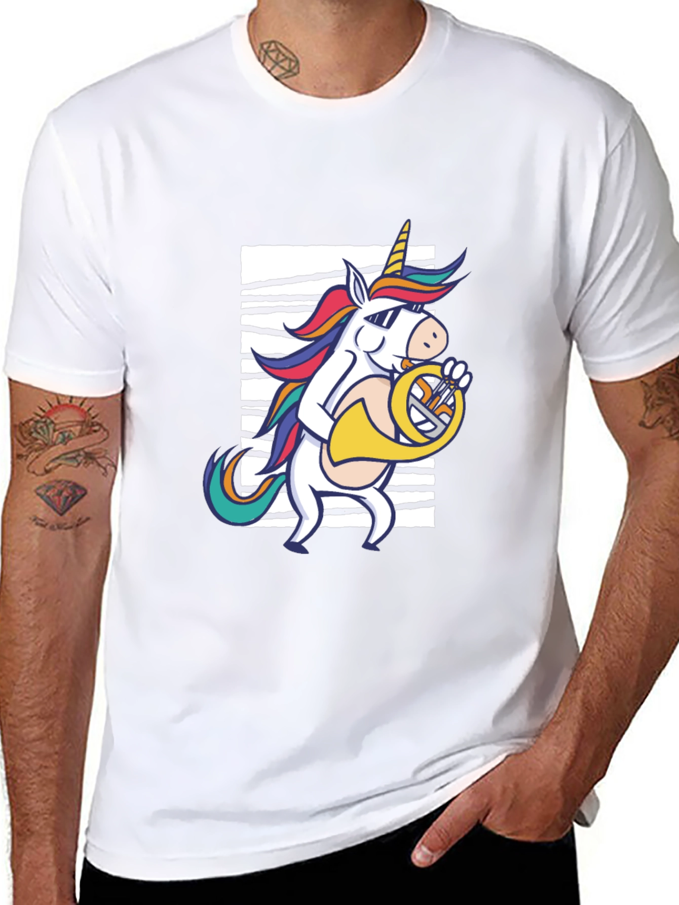 Unicorn French Horn Player T-Shirt