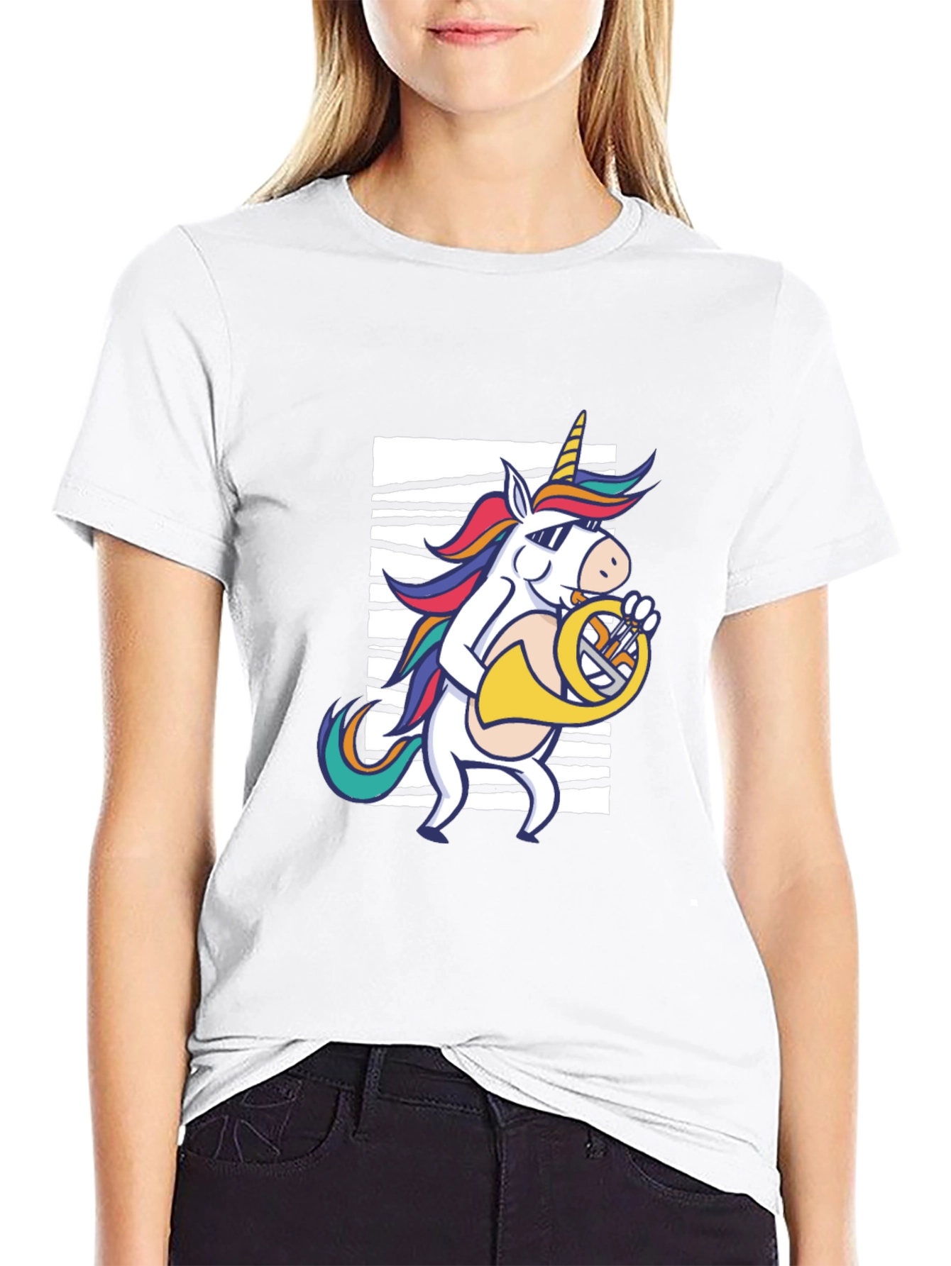 Unicorn French Horn Player T-Shirt