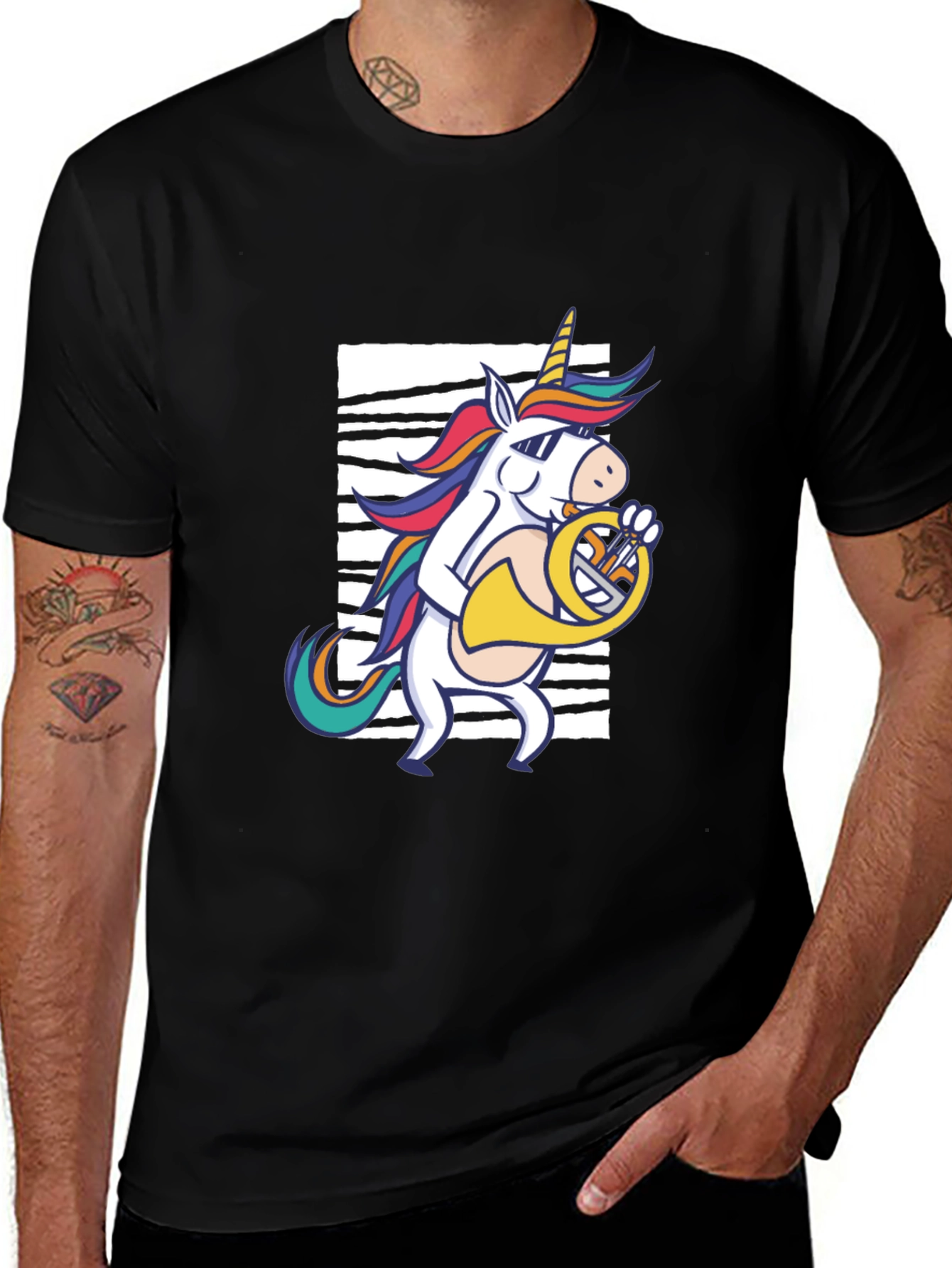 Unicorn French Horn Player T-Shirt