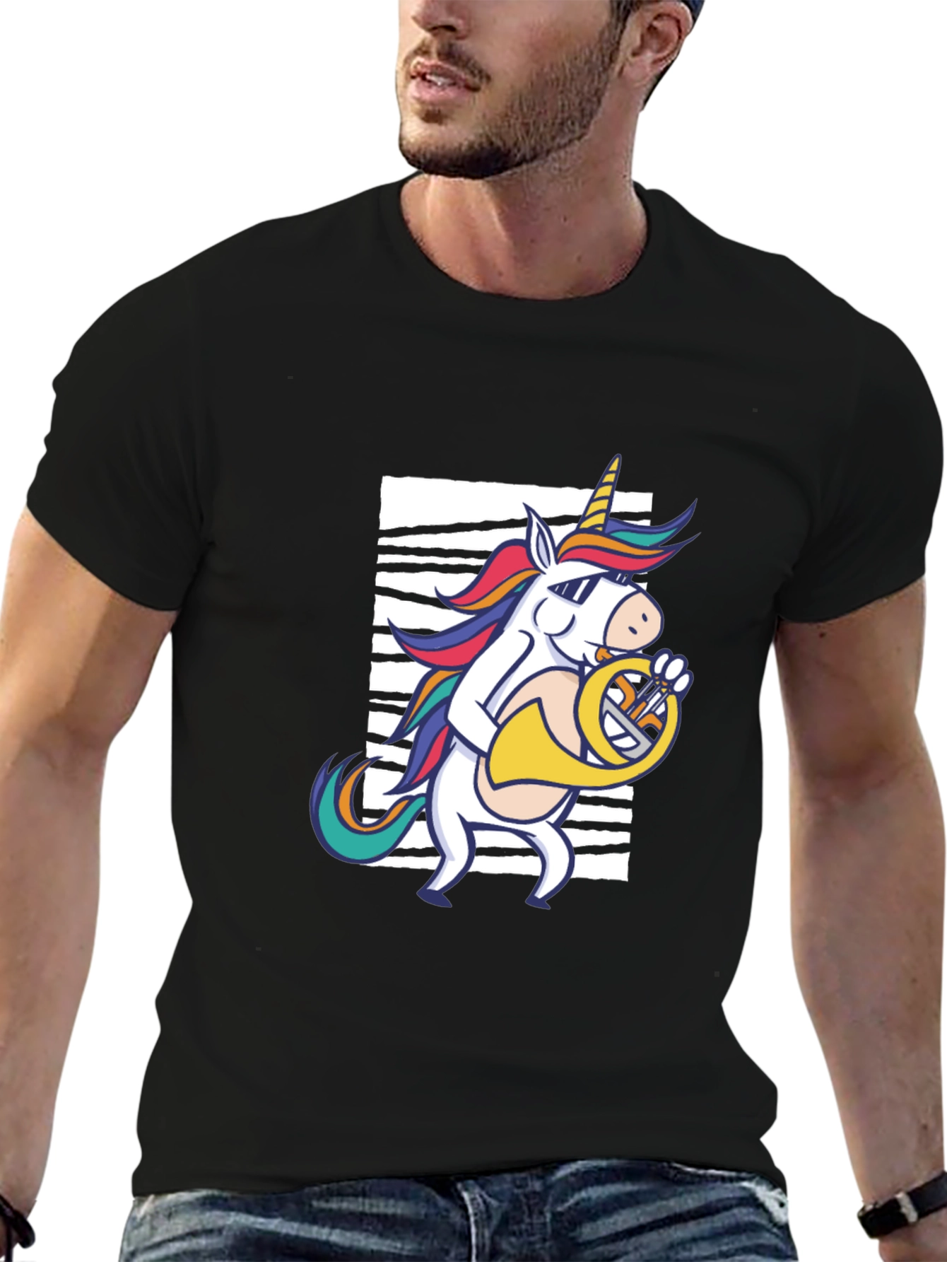 Unicorn French Horn Player T-Shirt