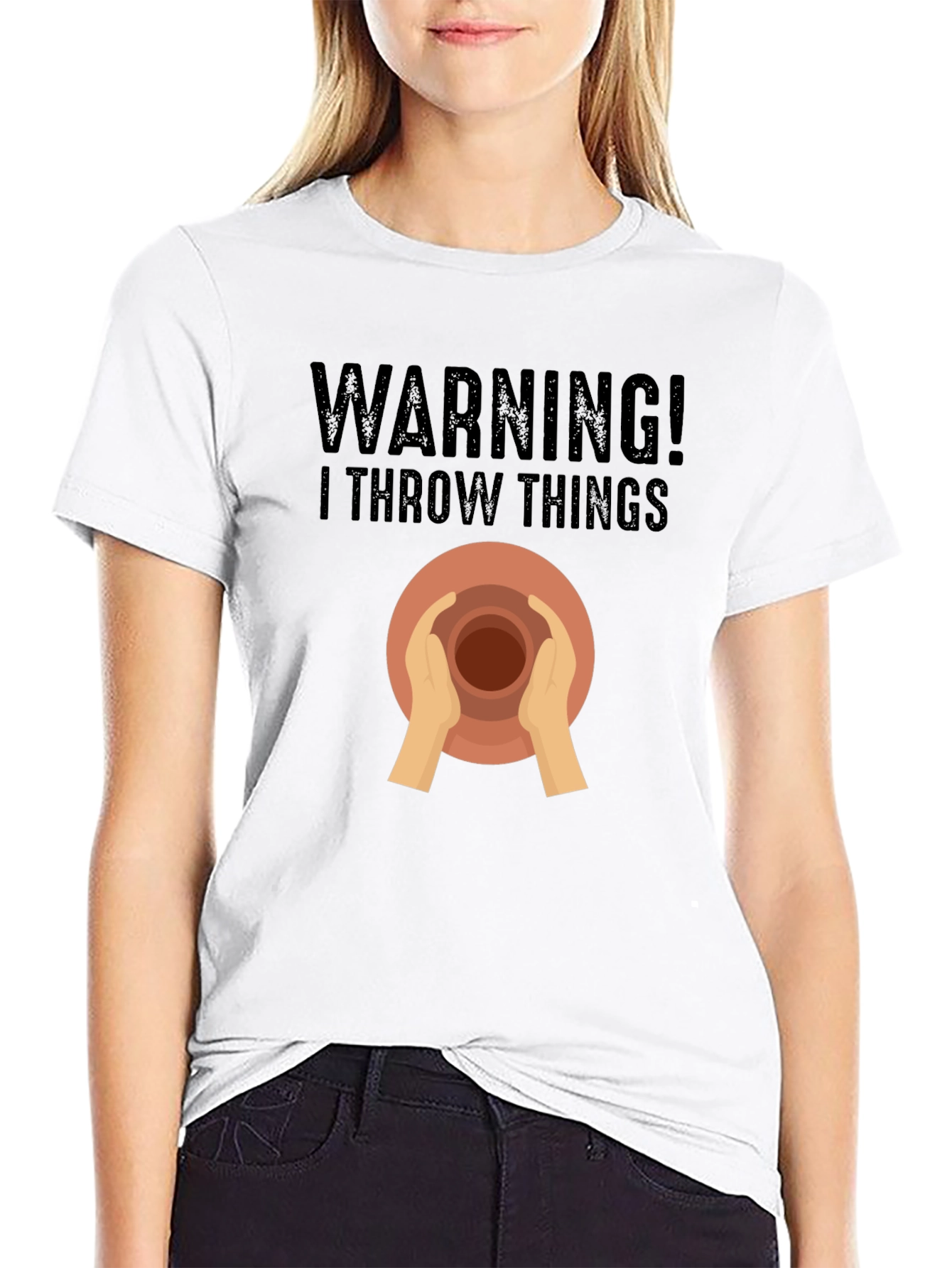 Warning I Throw Things Pottery T-Shirt