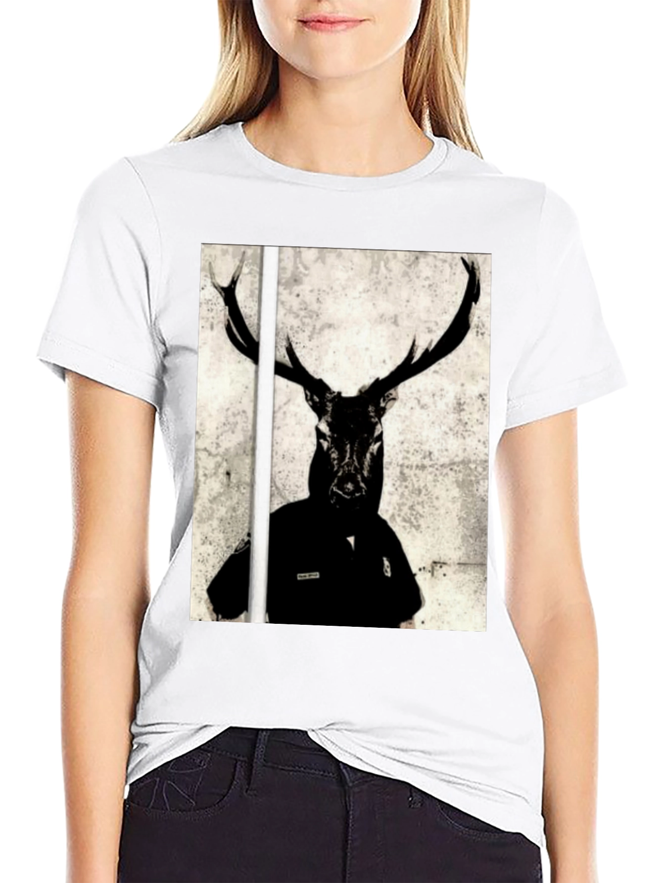 Deer Graphic T-Shirt - Mens Black Tee
