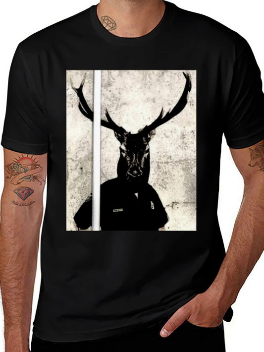 Deer Graphic T-Shirt - Mens Black Tee