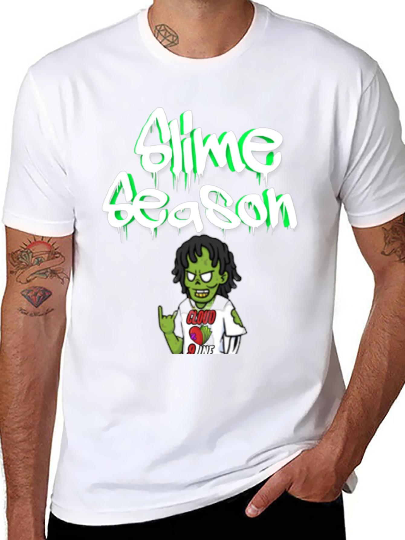 Slime Season Graphic Print Black T-Shirt
