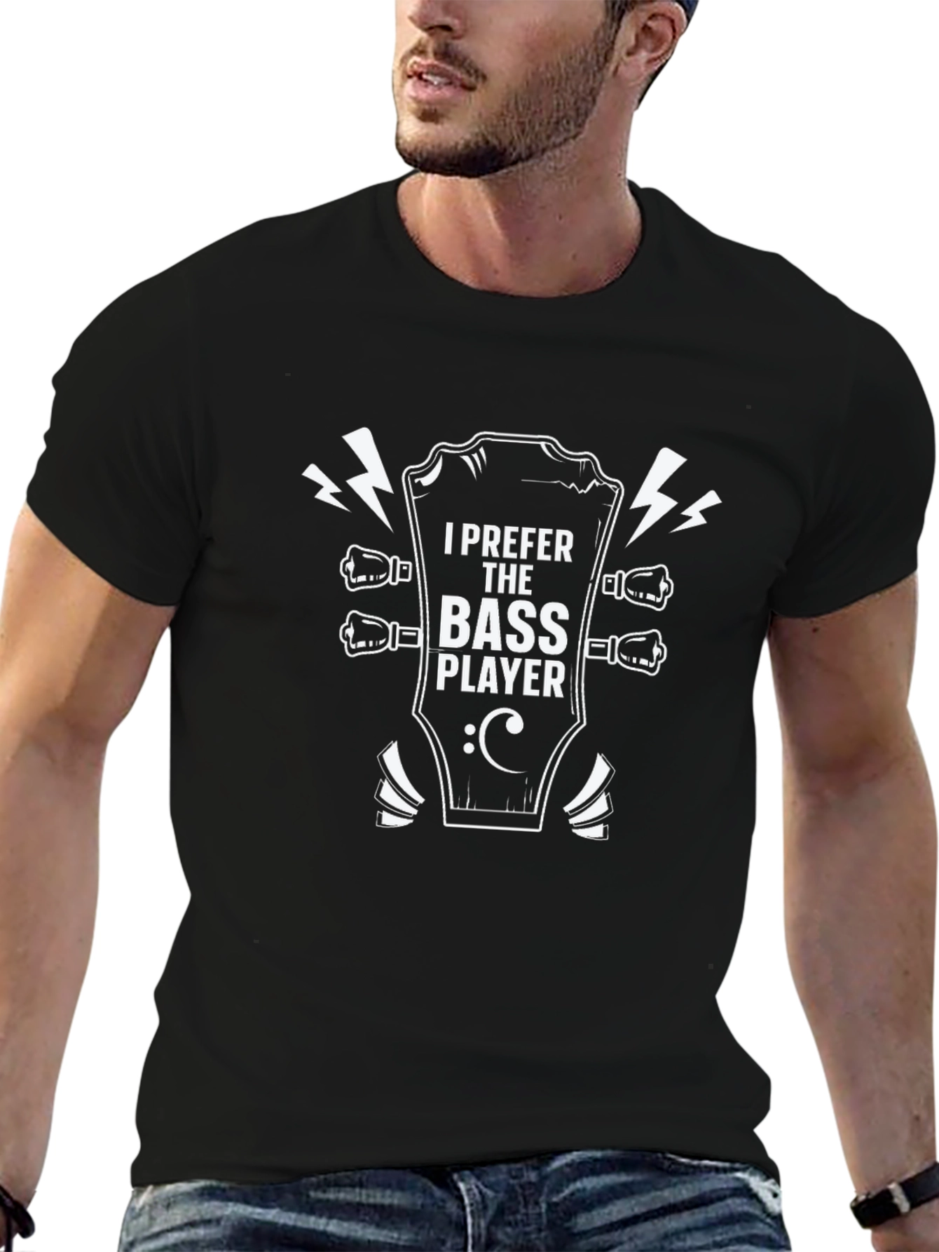 I Prefer The Bass Player Black T-Shirt