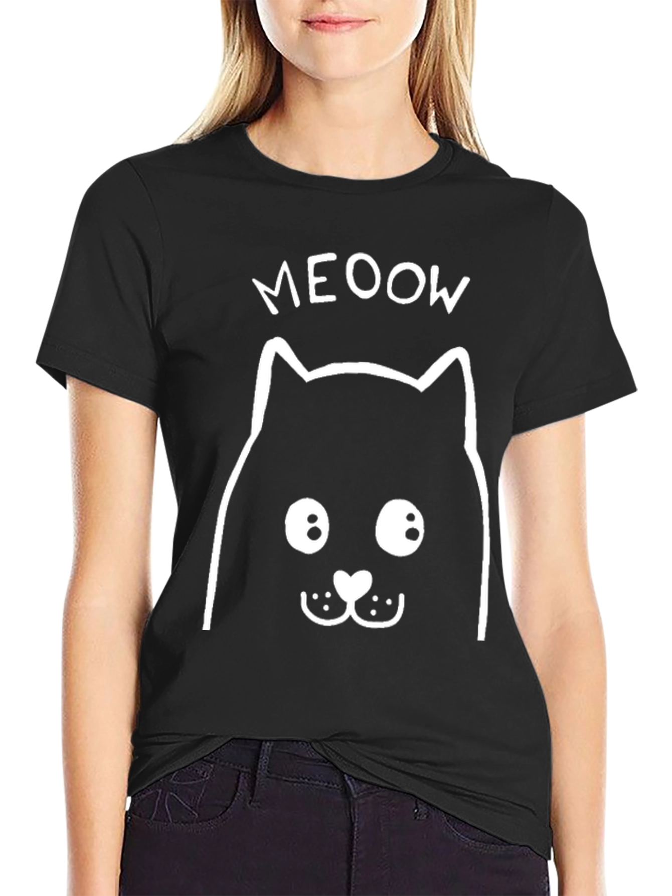 Meoow Cat Graphic T-Shirt