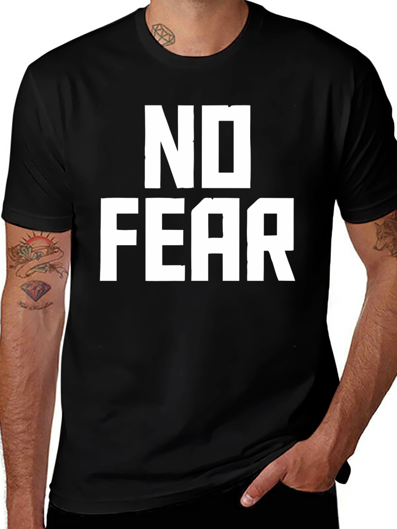 No Fear Graphic Print Black T-Shirt