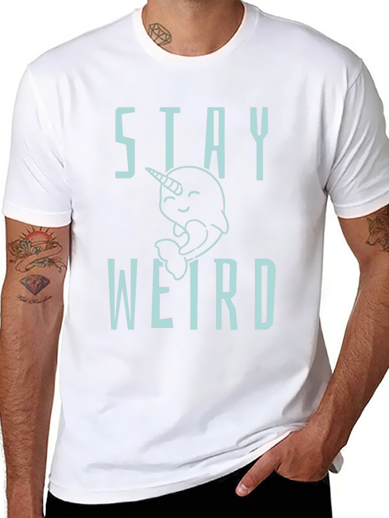 Stay Weird Narwhal Graphic T-Shirt