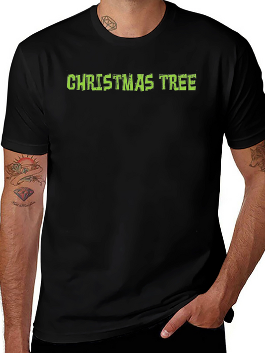 Christmas Tree Graphic Black T-Shirt