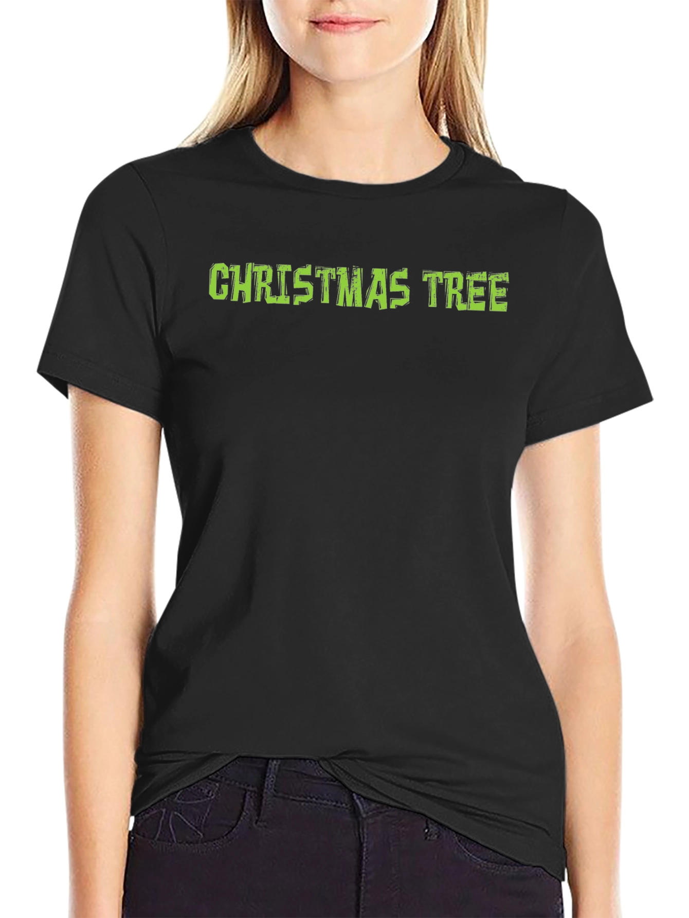 Christmas Tree Graphic Black T-Shirt
