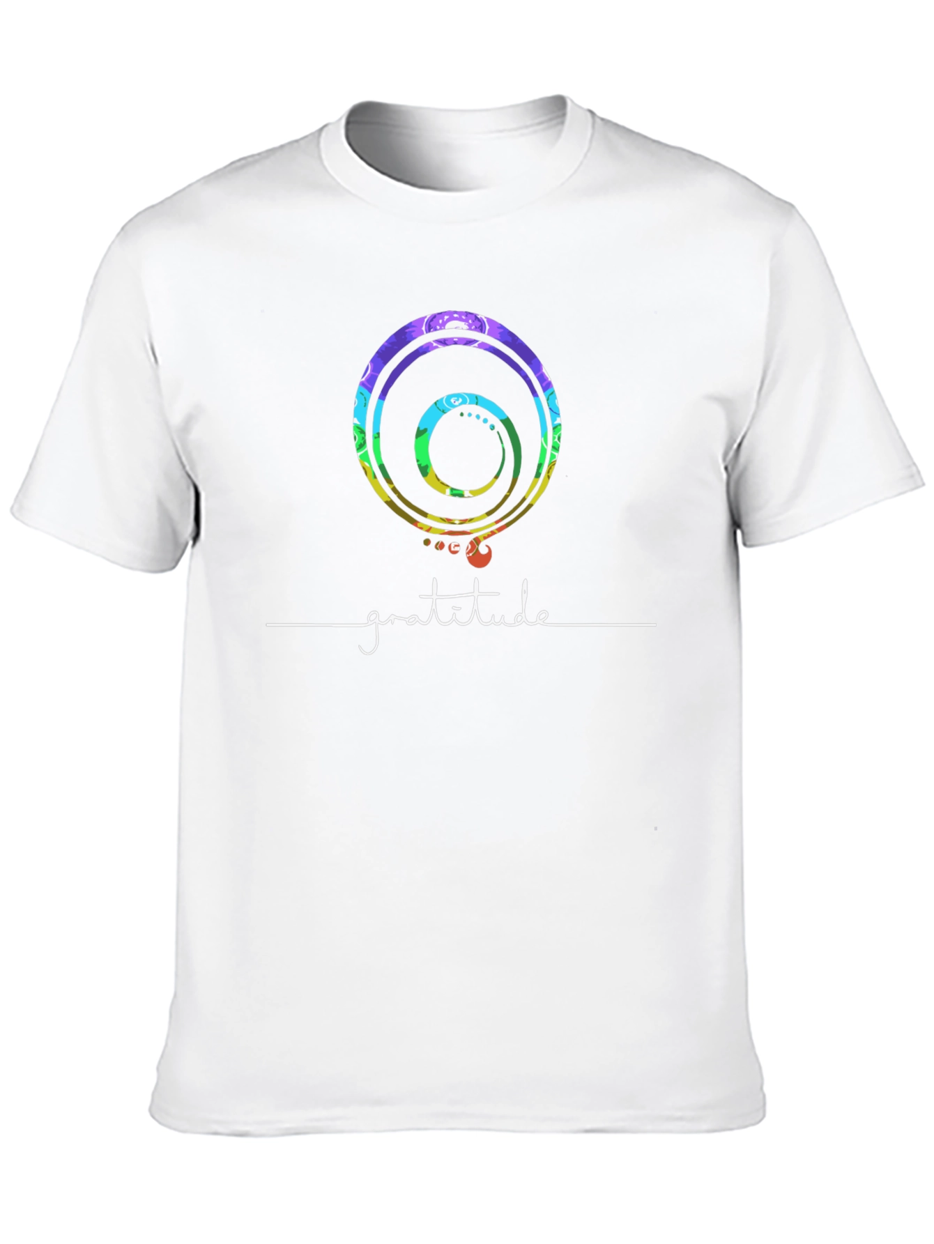 Gratitude Graphic Tee - Black Crew Neck Cotton Shirt