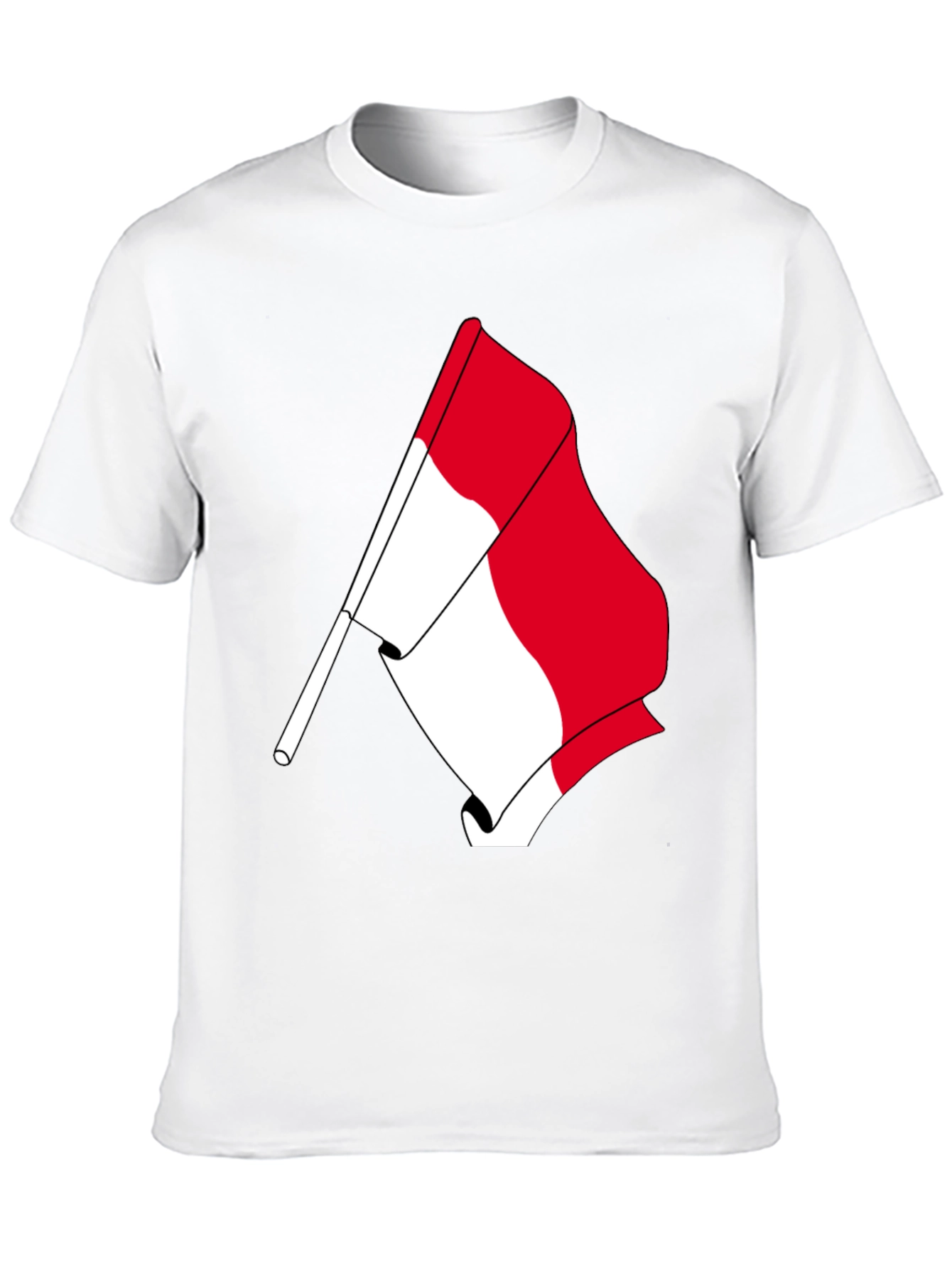 Flag Graphic Tee - Black Cotton Casual Shirt