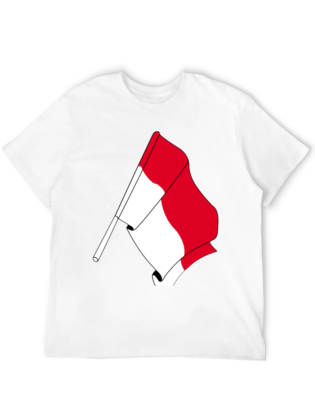 Flag Graphic Tee - Black Cotton Casual Shirt