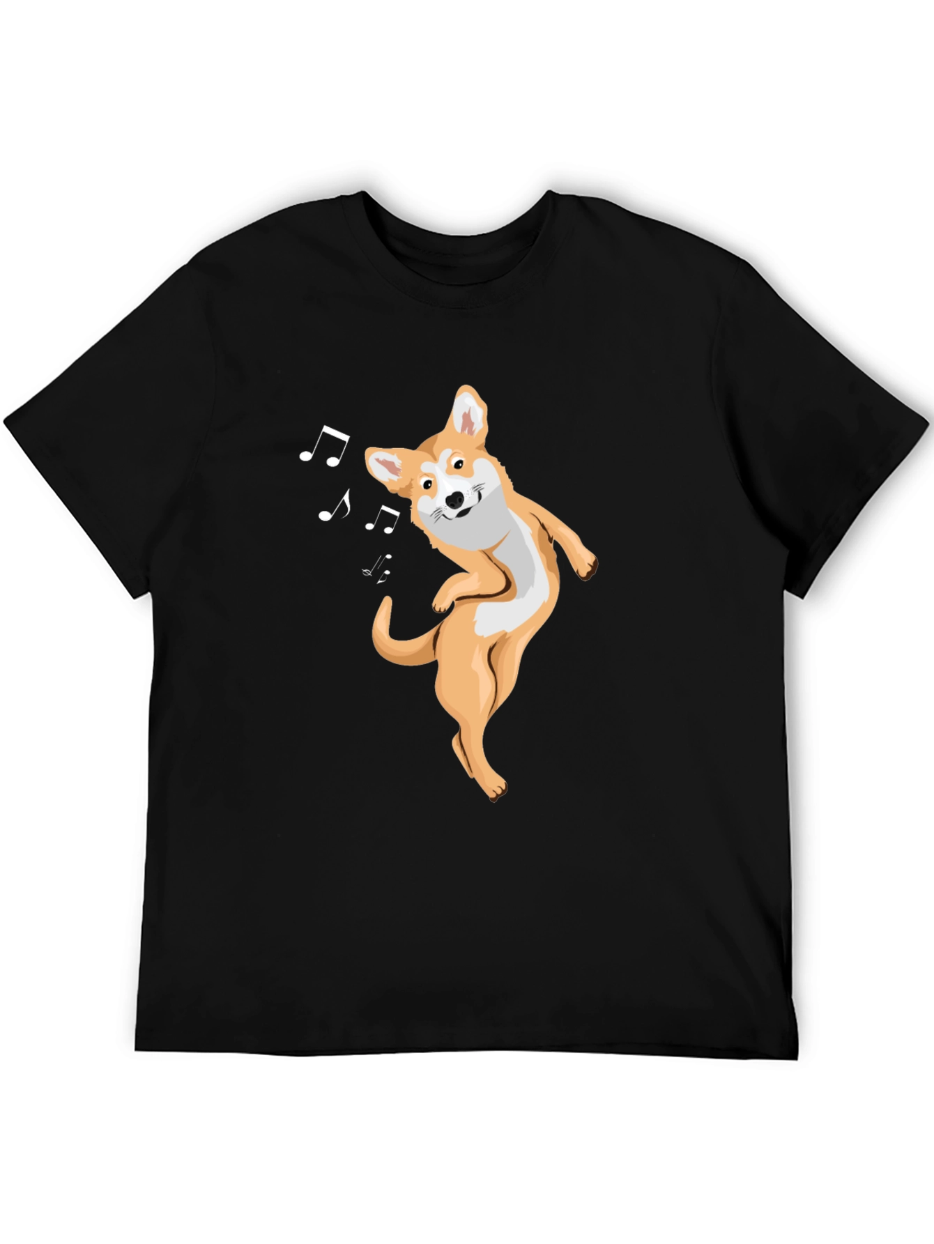 Dancing Corgi Black Graphic T-Shirt