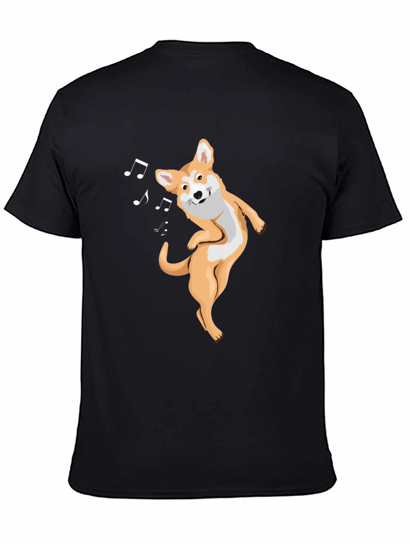 Dancing Corgi Black Graphic T-Shirt