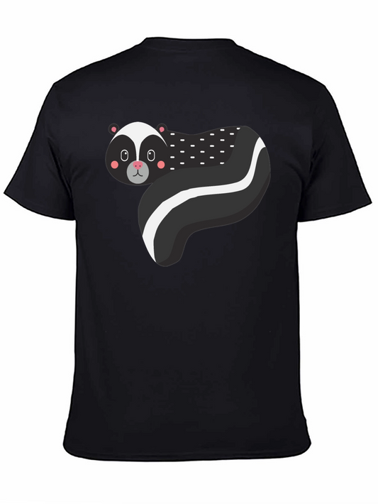 Cute Skunk Graphic Tee - Black