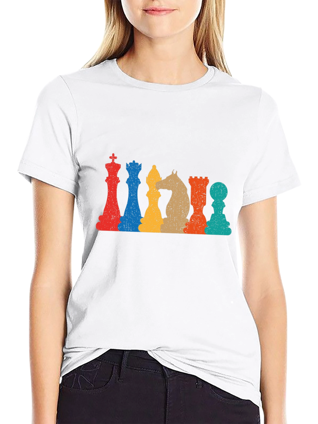 Retro Chess Piece Graphic T-Shirt