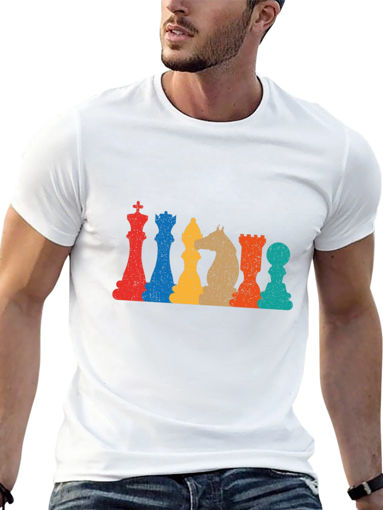 Retro Chess Piece Graphic T-Shirt
