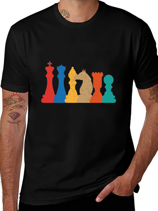 Retro Chess Piece Graphic T-Shirt