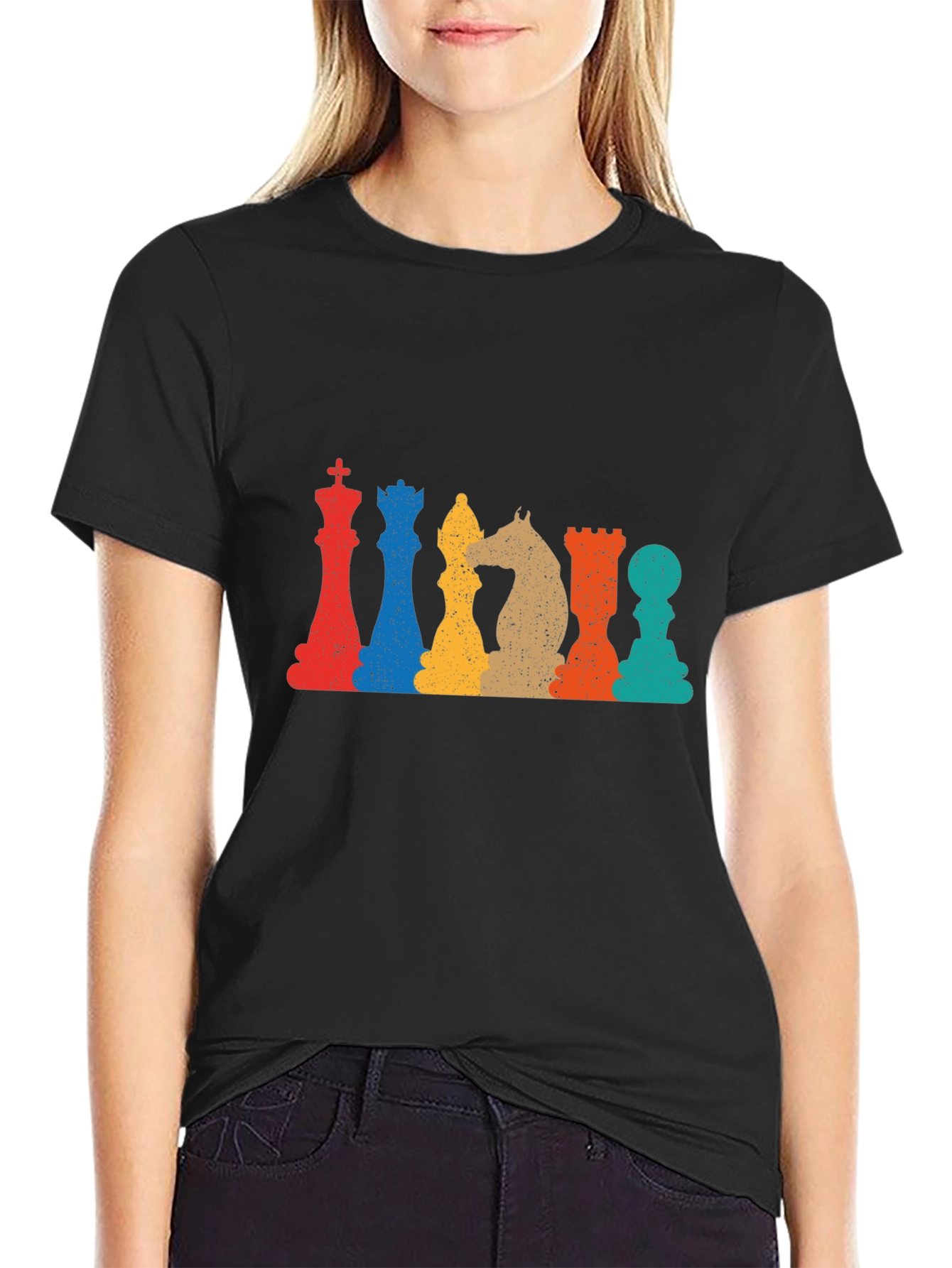 Retro Chess Piece Graphic T-Shirt