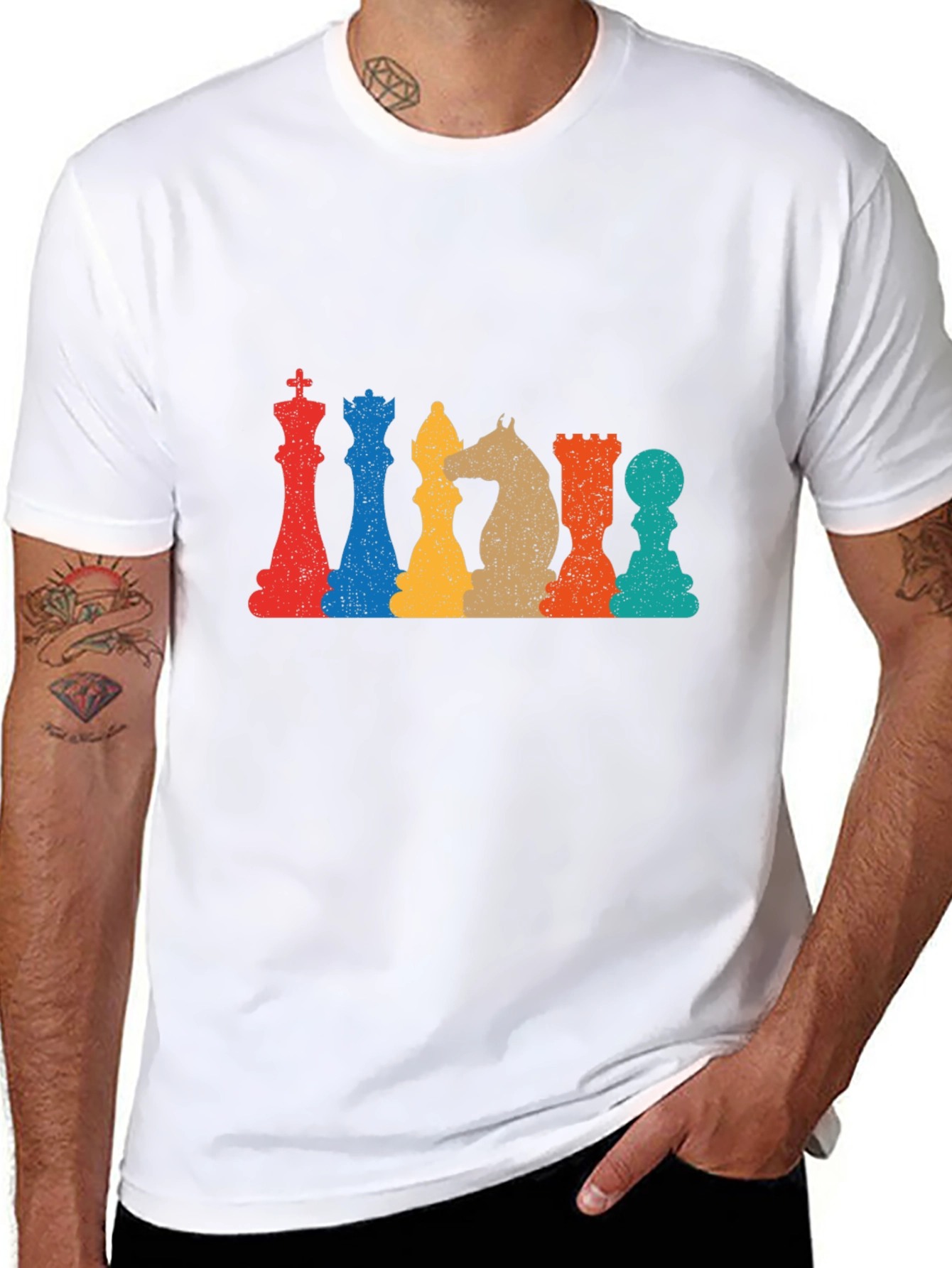 Retro Chess Piece Graphic T-Shirt
