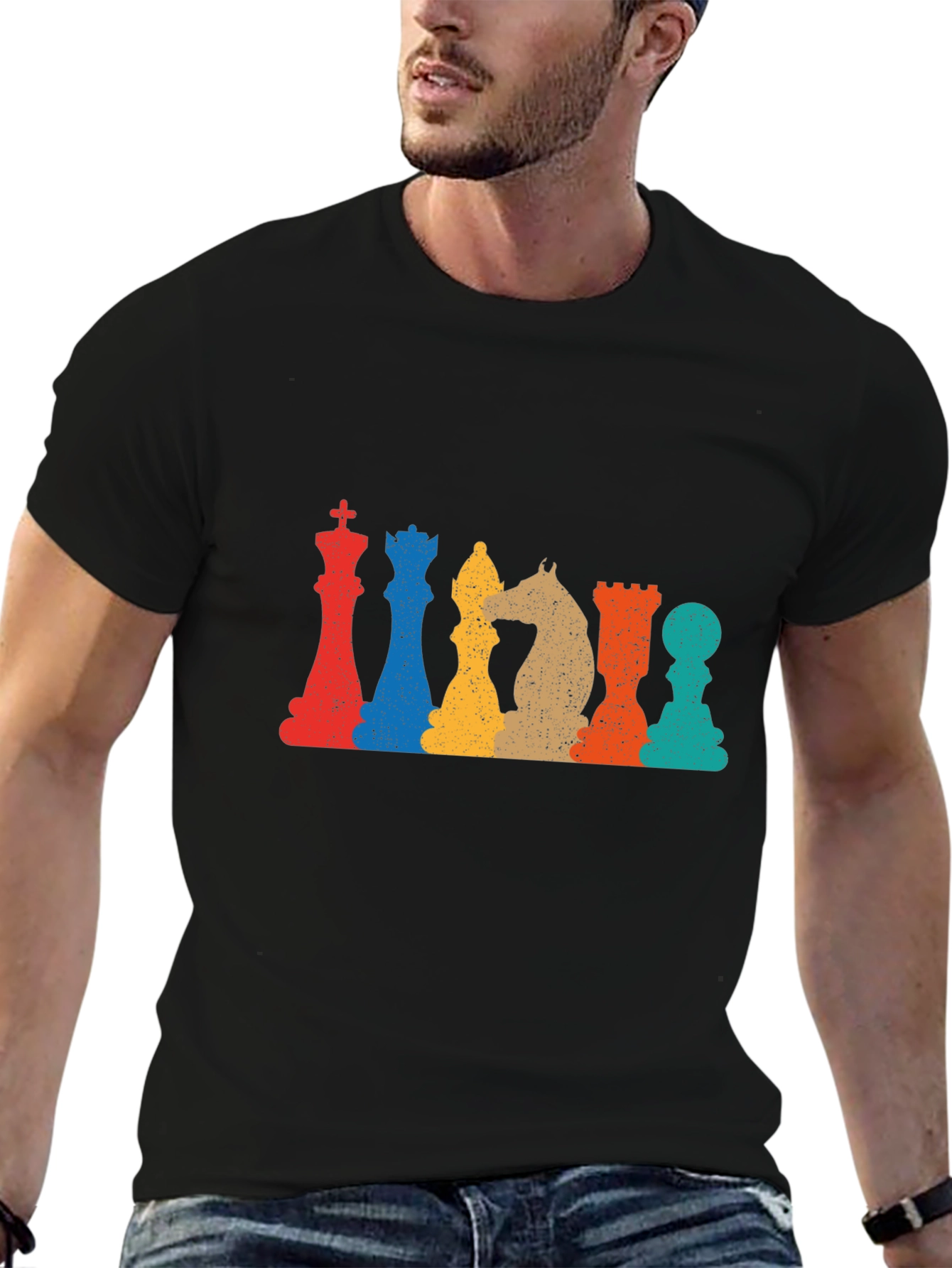 Retro Chess Piece Graphic T-Shirt