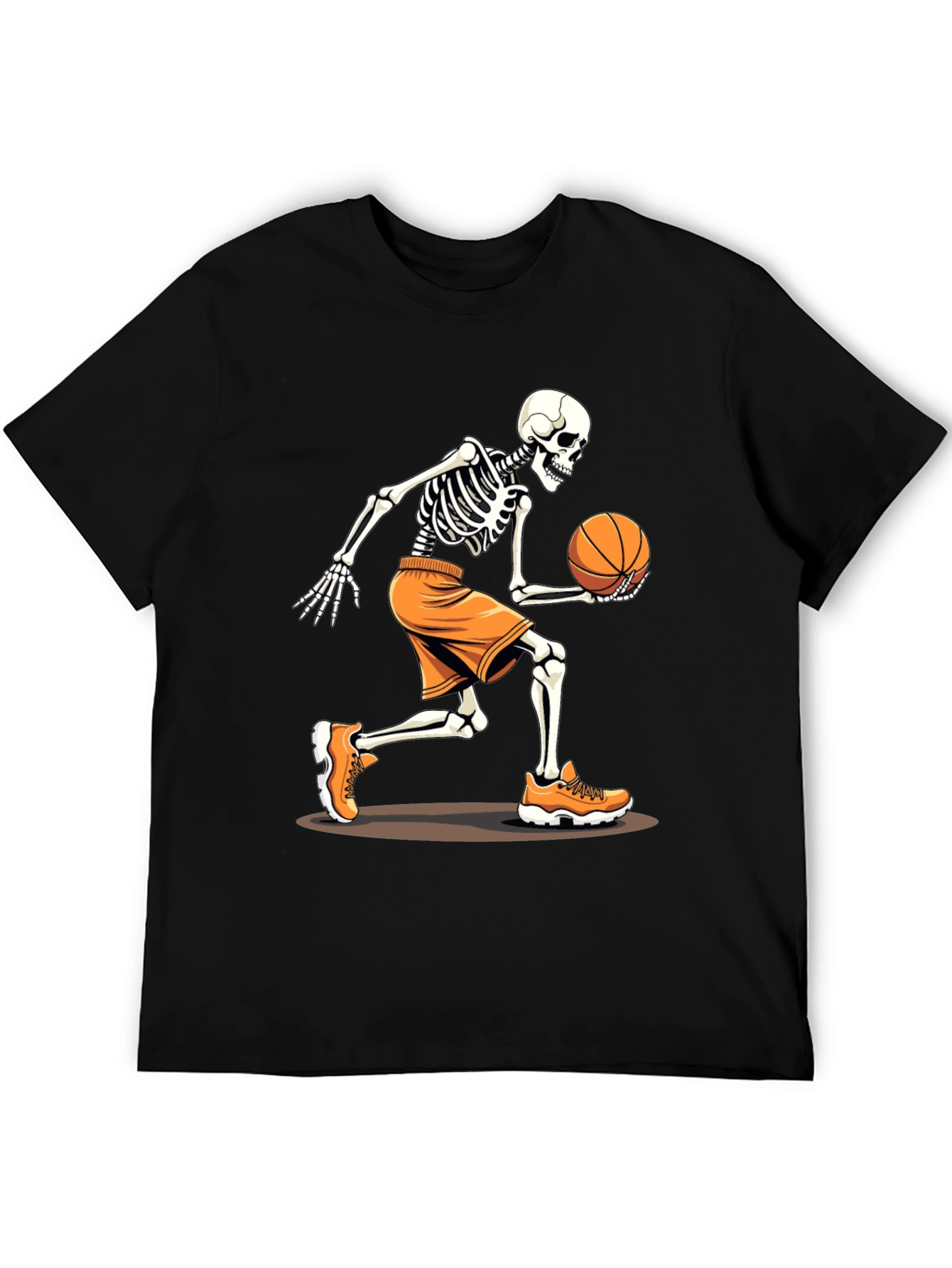 Basketball Skeleton Graphic Tee - Black