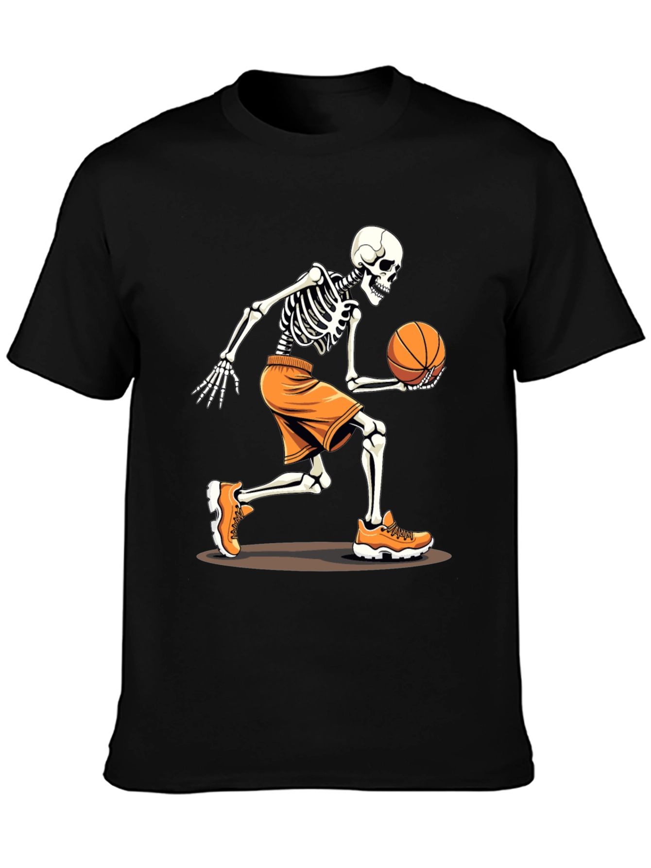 Basketball Skeleton Graphic Tee - Black